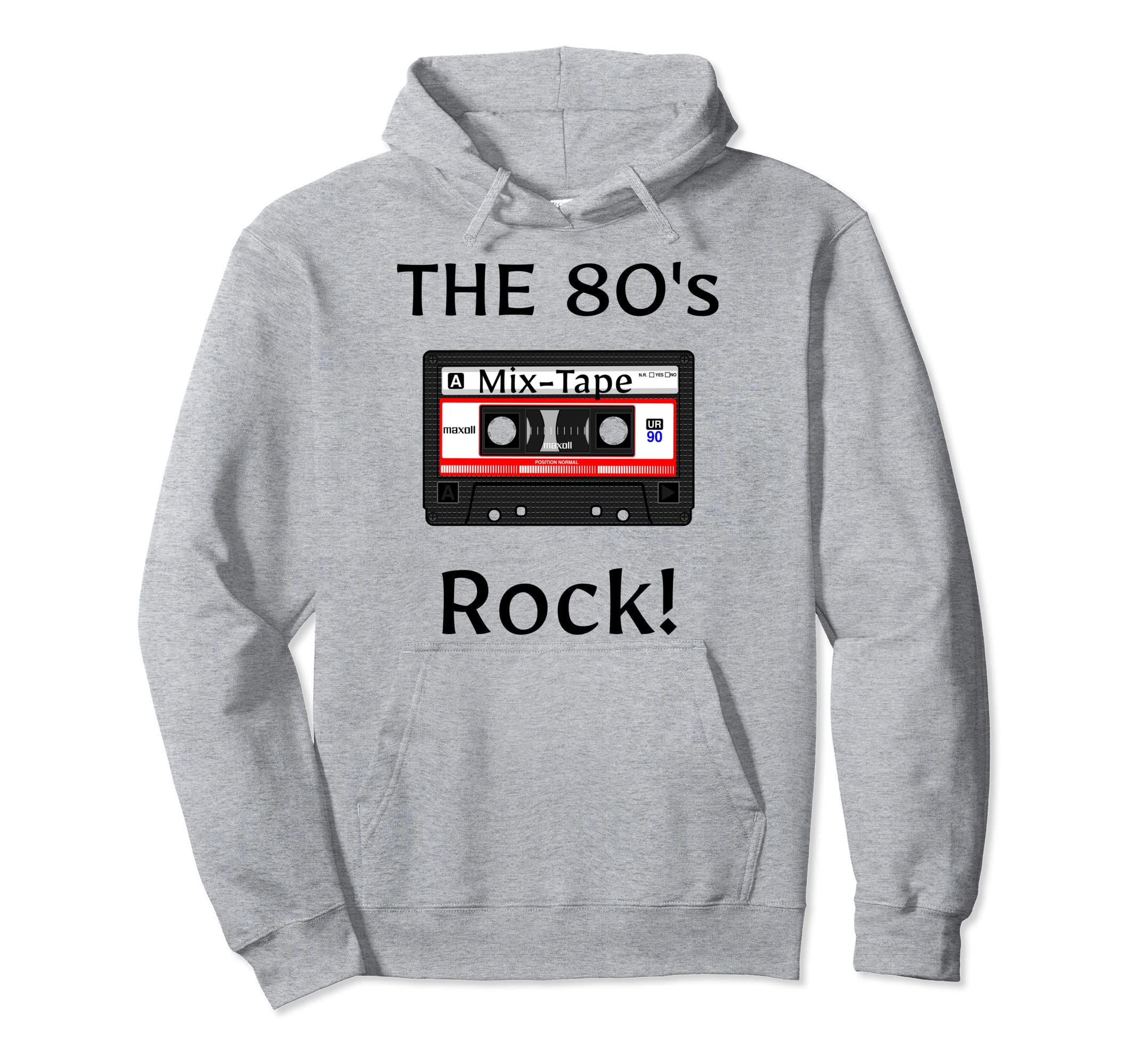 80S Rock Cassette Tape Black Hoodie - Aesthetic Graphic Unisex - T-Shirt, Sweatshirt, Hoodie