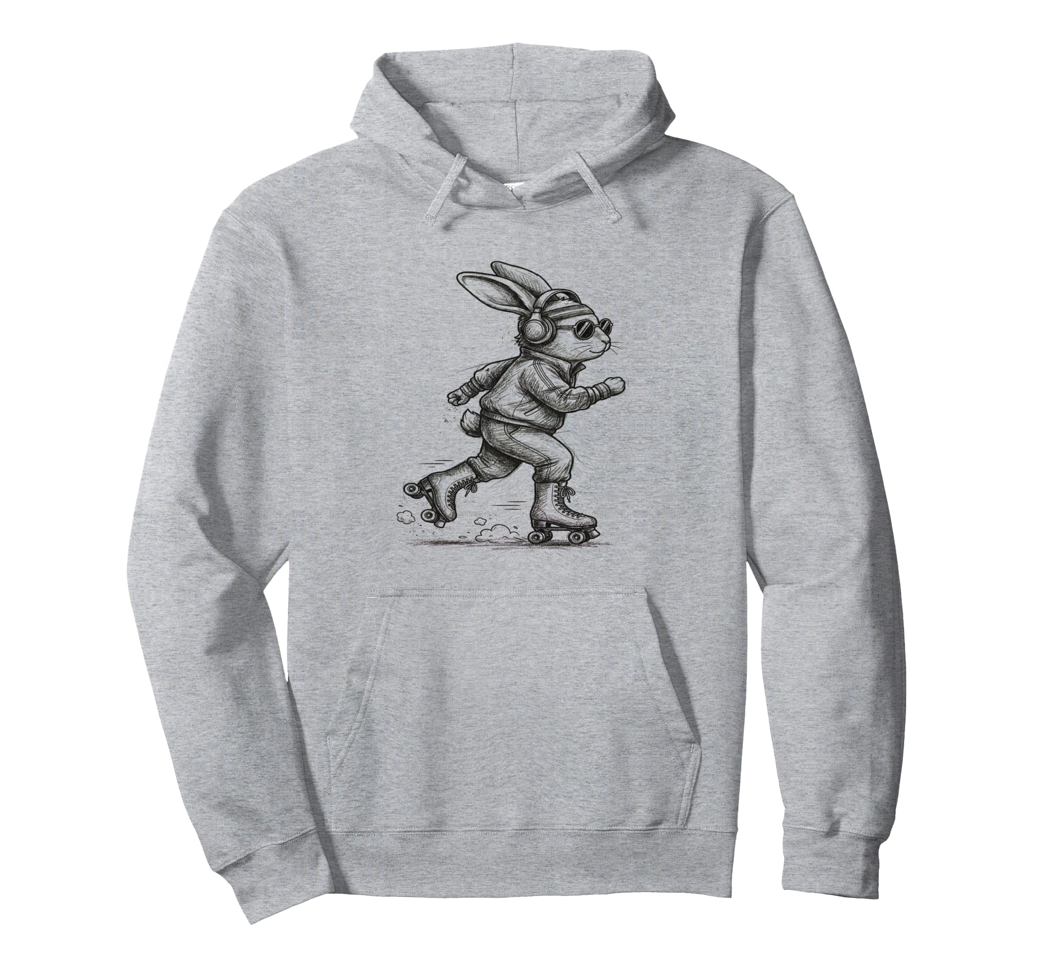 Roller Skating Bunny Rabbit Sporty Hoodie - Aesthetic Graphic Unisex - T-Shirt, Sweatshirt, Hoodie
