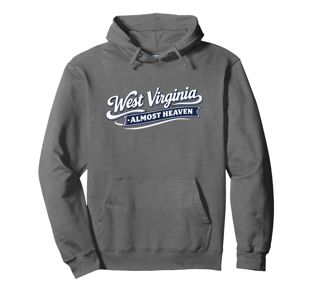 West Virginia Script Almost Heaven Hoodie - Minimalist Print Unisex - T-Shirt, Sweatshirt, Hoodie
