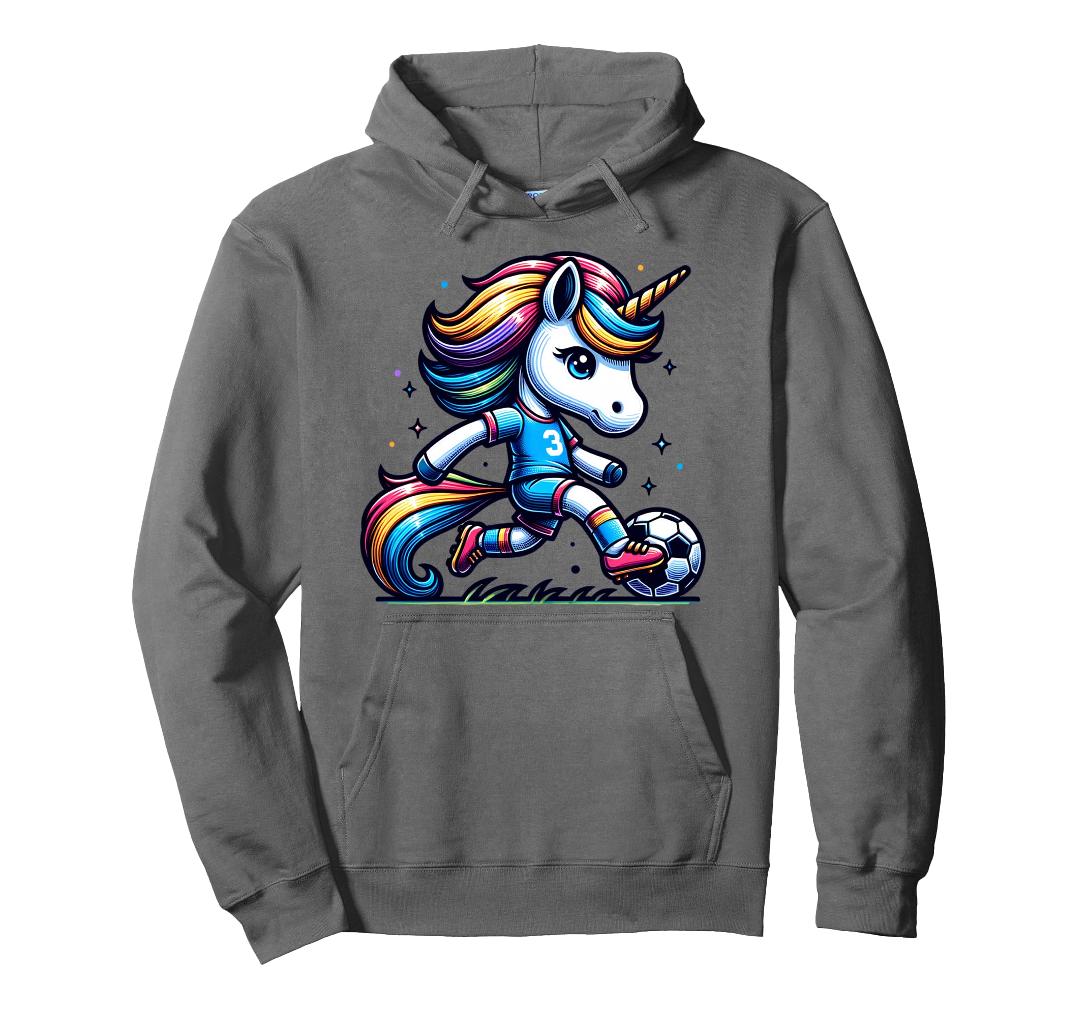 Footballer Unicorn Fans Soccer Team Hoodie - Novelty Apparel Men Women - T-Shirt, Sweatshirt, Hoodie