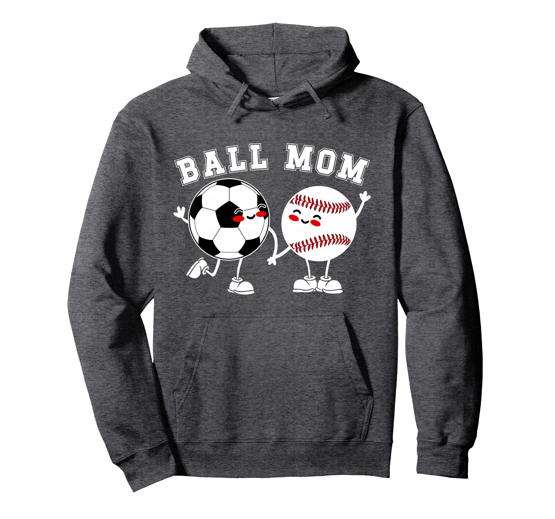 Ball Mom Soccer Baseball Mom Baseball Hoodie - Unique Graphic Unisex - T-Shirt, Sweatshirt, Hoodie