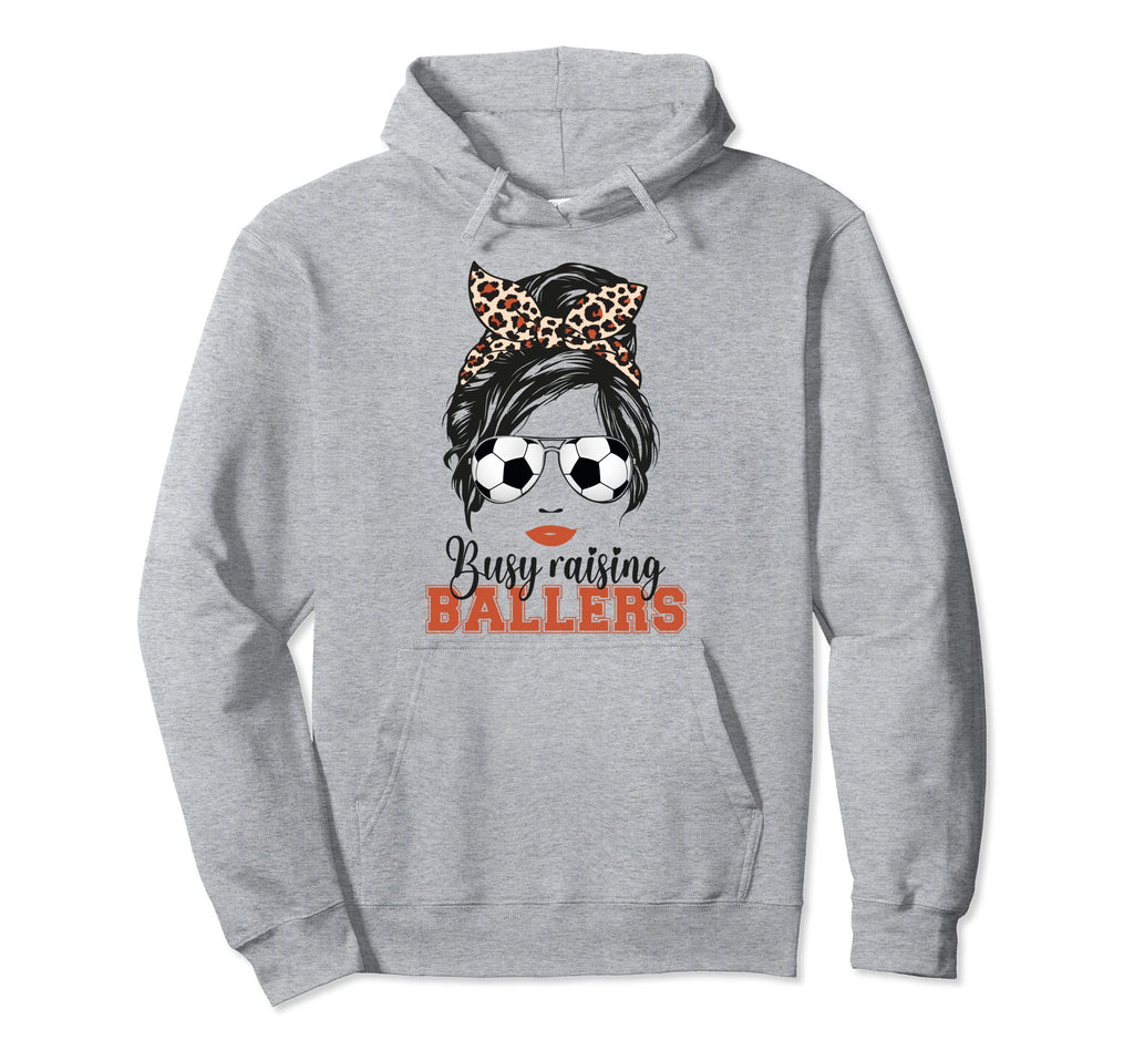 Busy Raising Ballers Soccer Mom Messy Hoodie - Minimalist Print Men Women - T-Shirt, Sweatshirt, Hoodie