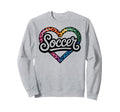 Soccer Watercolor Leopard Heart Sweatshirt - Unique Graphic Unisex - T-Shirt, Sweatshirt, Hoodie