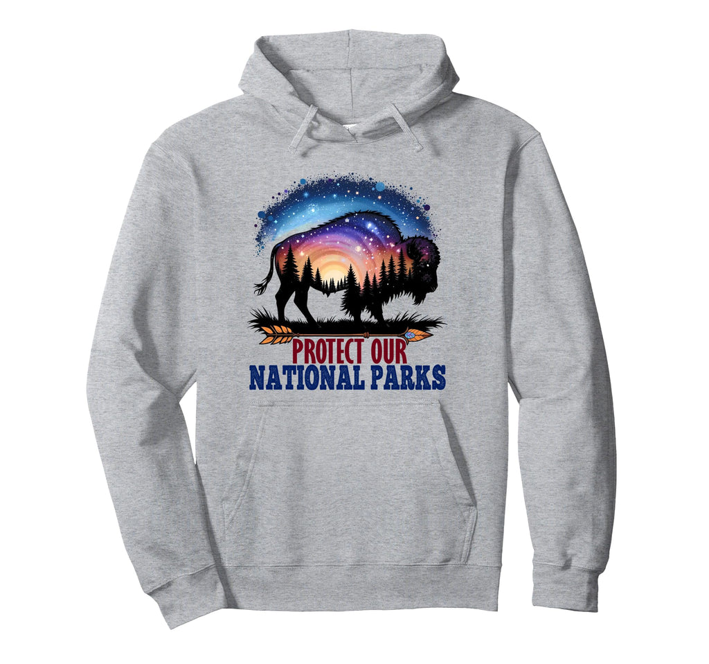 Save Our National Parks Bison Forest Hoodie - Unique Graphic for Adults - T-Shirt, Sweatshirt, Hoodie