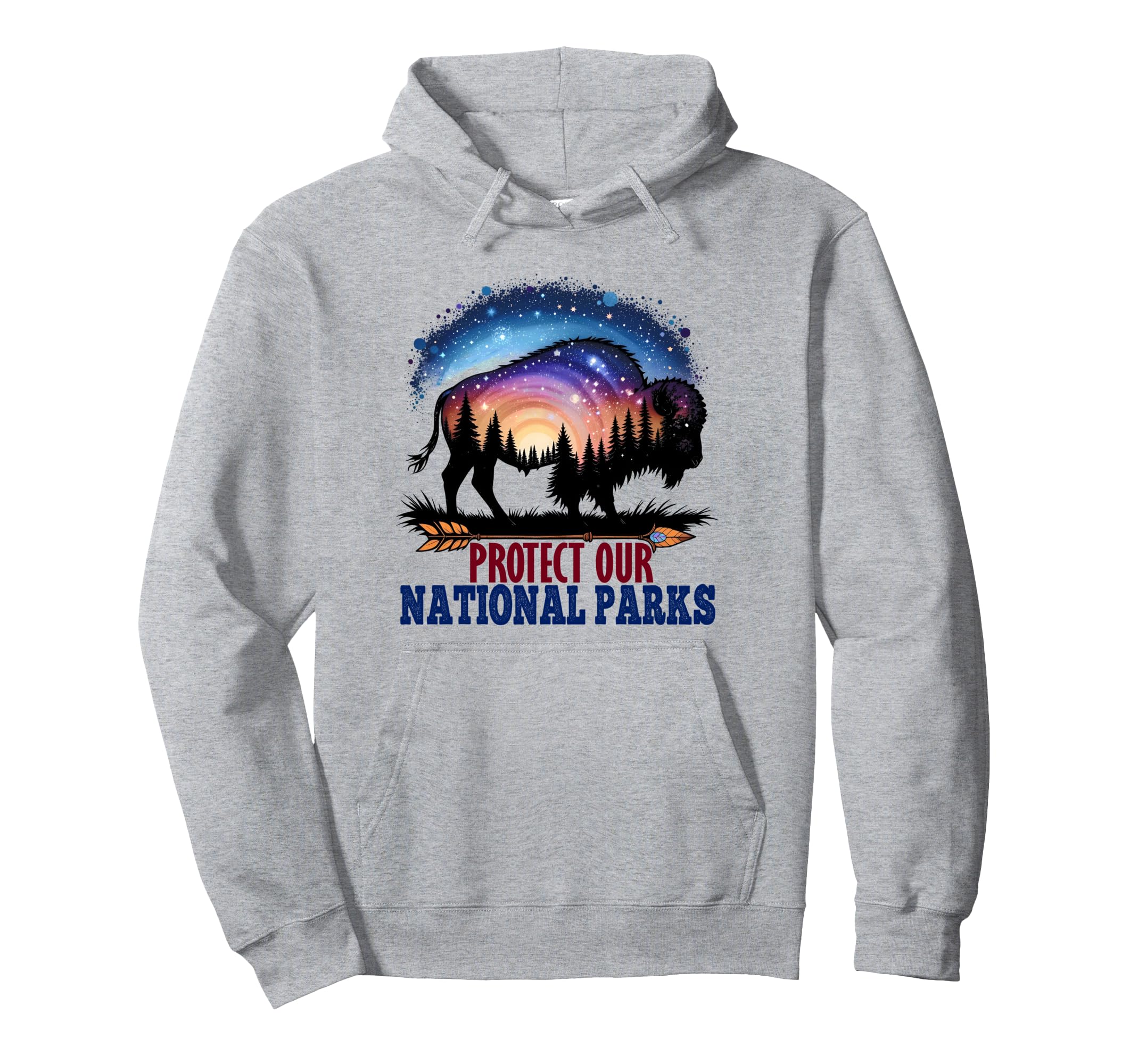 Save Our National Parks Bison Forest Hoodie - Unique Graphic for Adults - T-Shirt, Sweatshirt, Hoodie