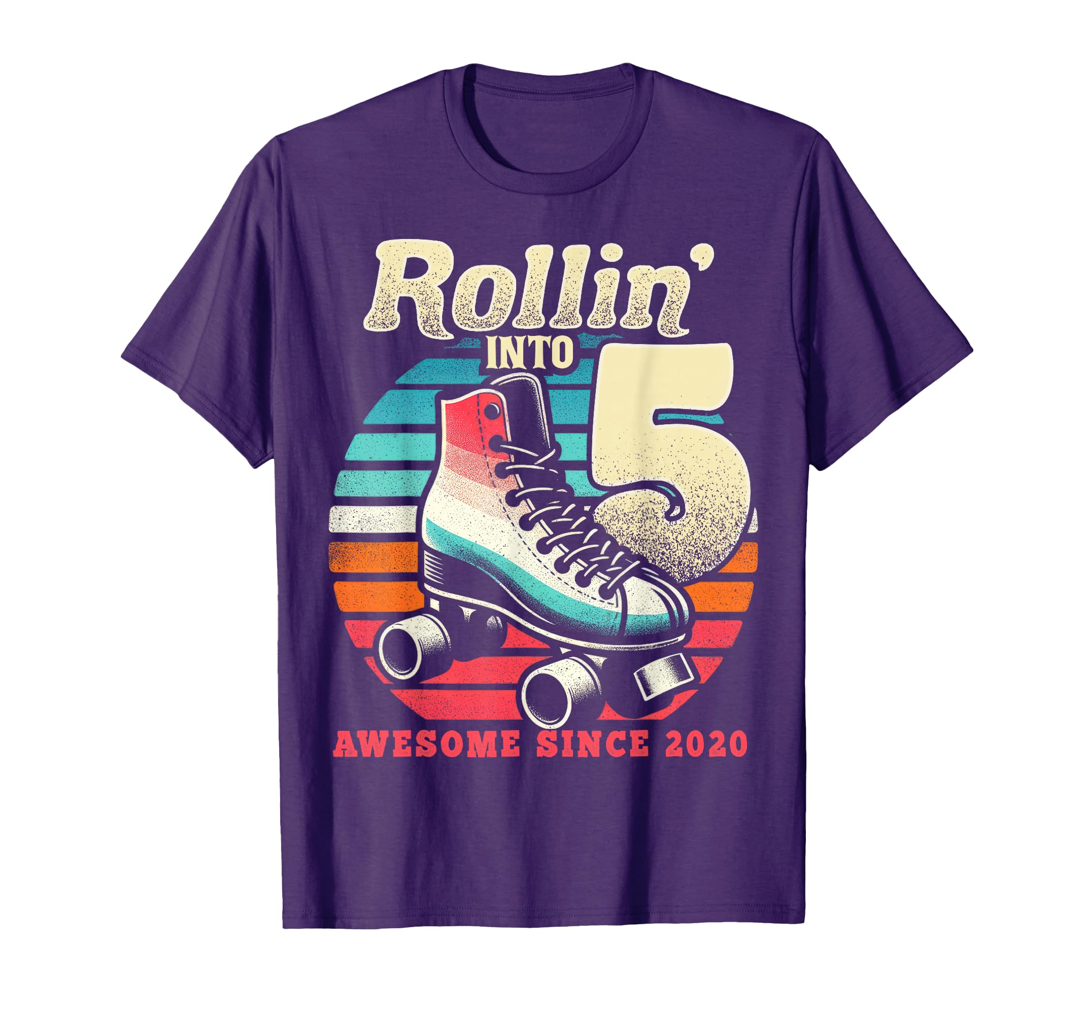 Birthday Roller Skating 5Th Rollin Into 5 T-Shirt - Novelty Apparel Unisex - T-Shirt, Sweatshirt, Hoodie