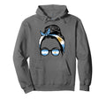 Argentina Messy Bun Flag Soccer Fan Hoodie - Streetwear Style for Adults - T-Shirt, Sweatshirt, Hoodie