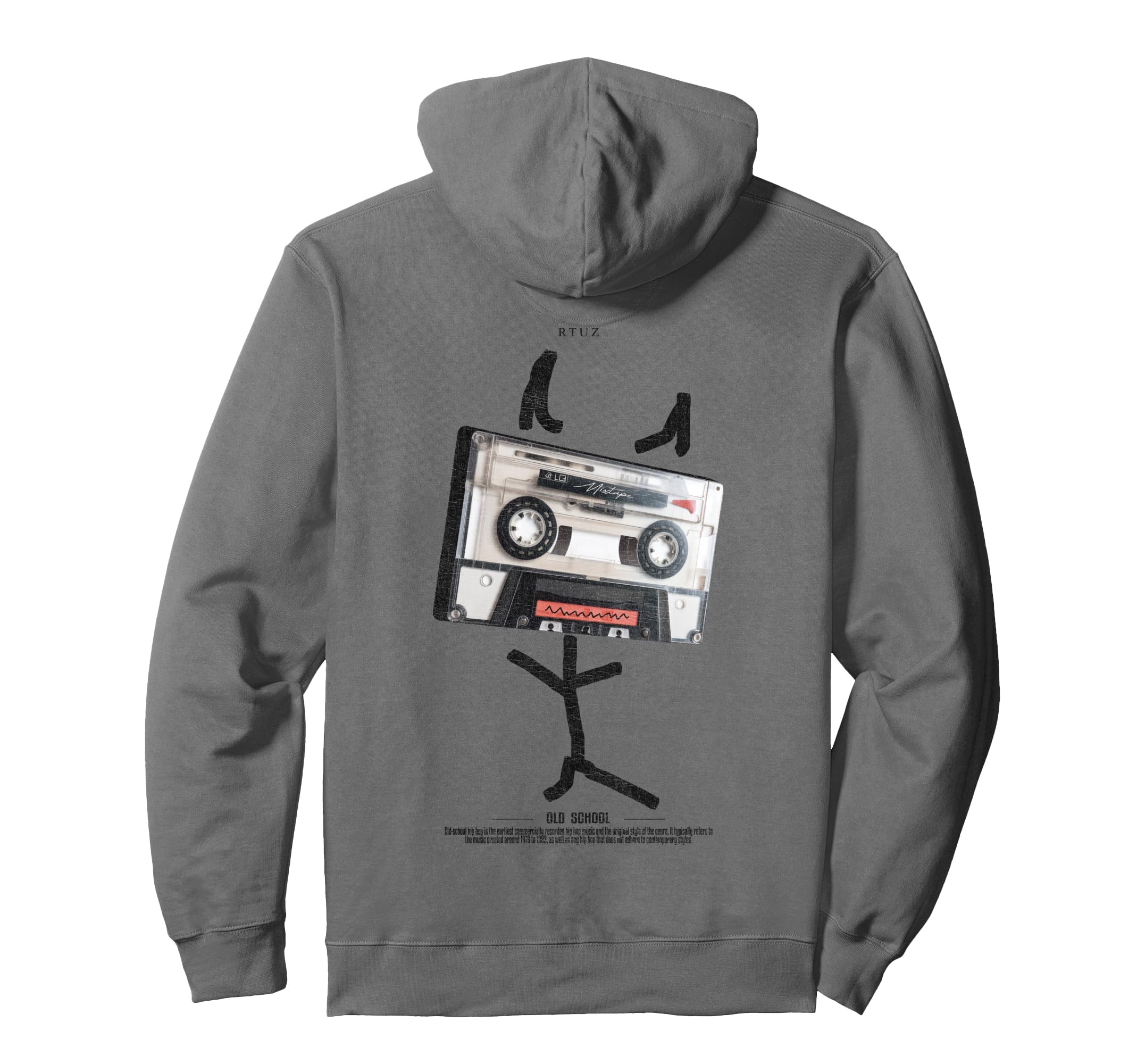 Back Streetwear Old School Music Tape Hoodie - Trendy Graphic Men Women - T-Shirt, Sweatshirt, Hoodie