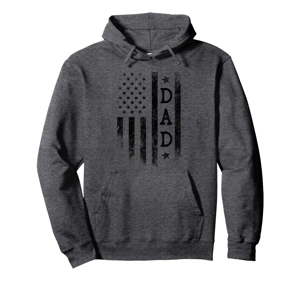 Dad Patriotic American Usa Flag Hoodie - Casual Everyday Wear Men Women - T-Shirt, Sweatshirt, Hoodie