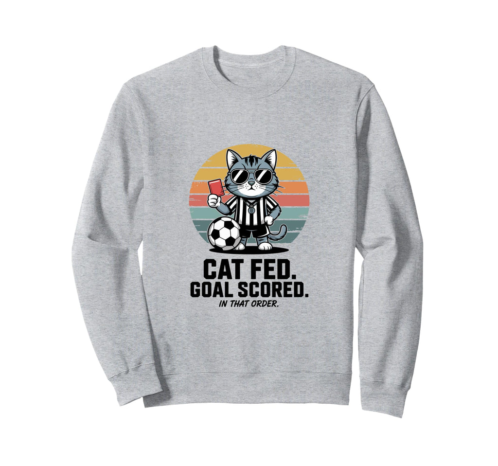 Cat Soccer Referee Dad Kitty Feline Sweatshirt - Fun Novelty Design Unisex - T-Shirt, Sweatshirt, Hoodie