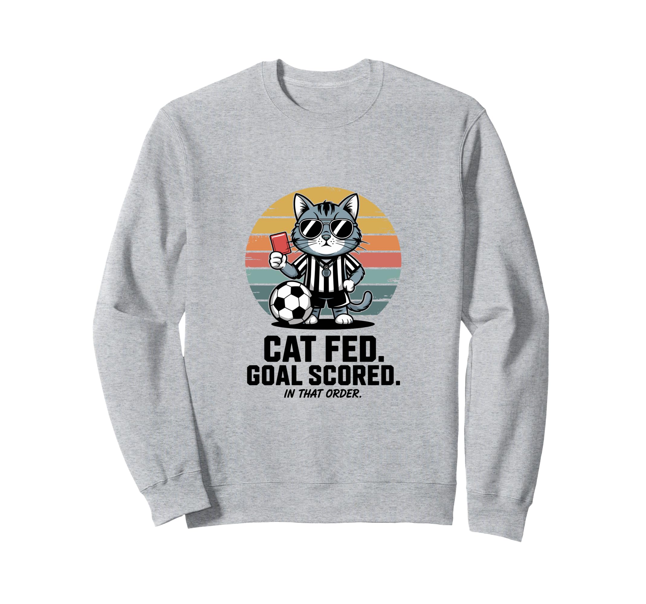 Cat Soccer Referee Dad Kitty Feline Sweatshirt - Fun Novelty Design Unisex - T-Shirt, Sweatshirt, Hoodie
