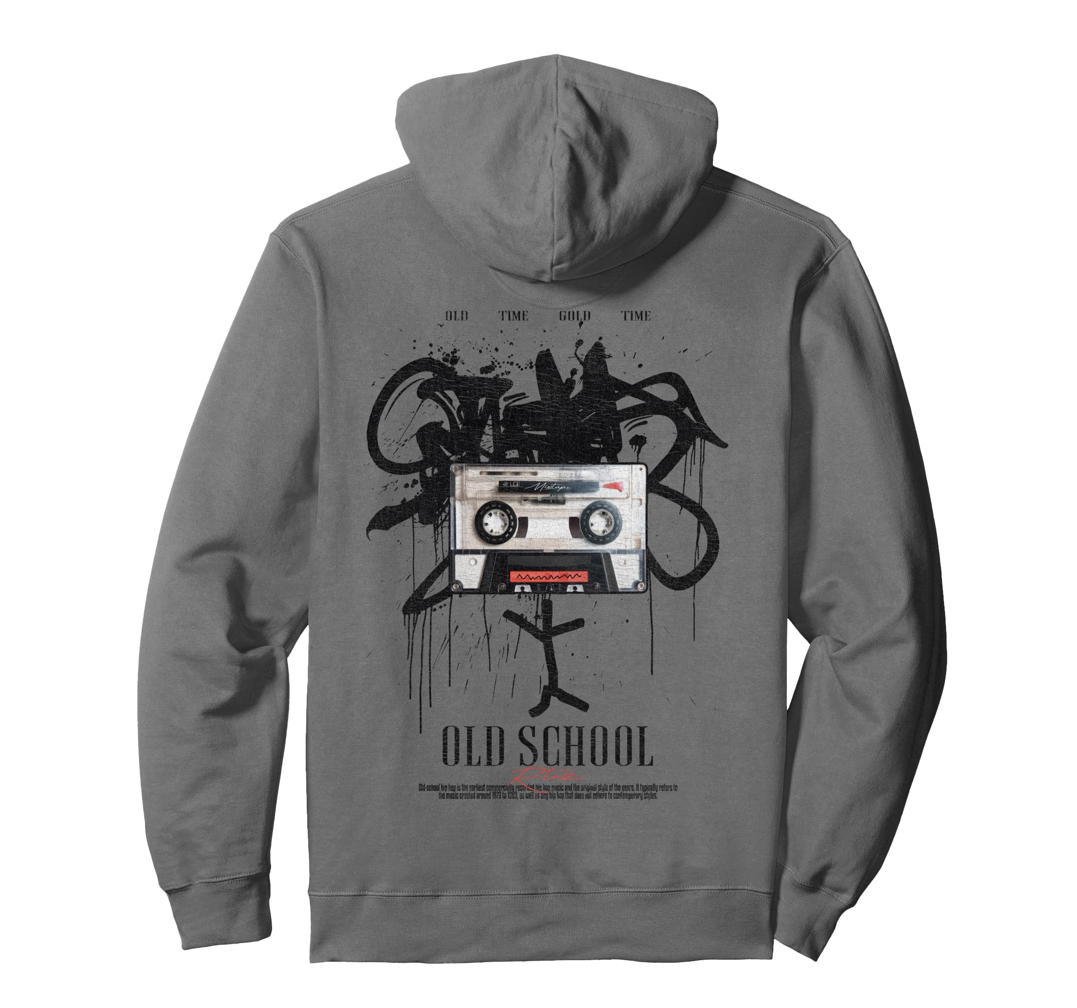 Back Streetwear Old School Music Tape Hoodie - Custom Art Print for Adults - T-Shirt, Sweatshirt, Hoodie