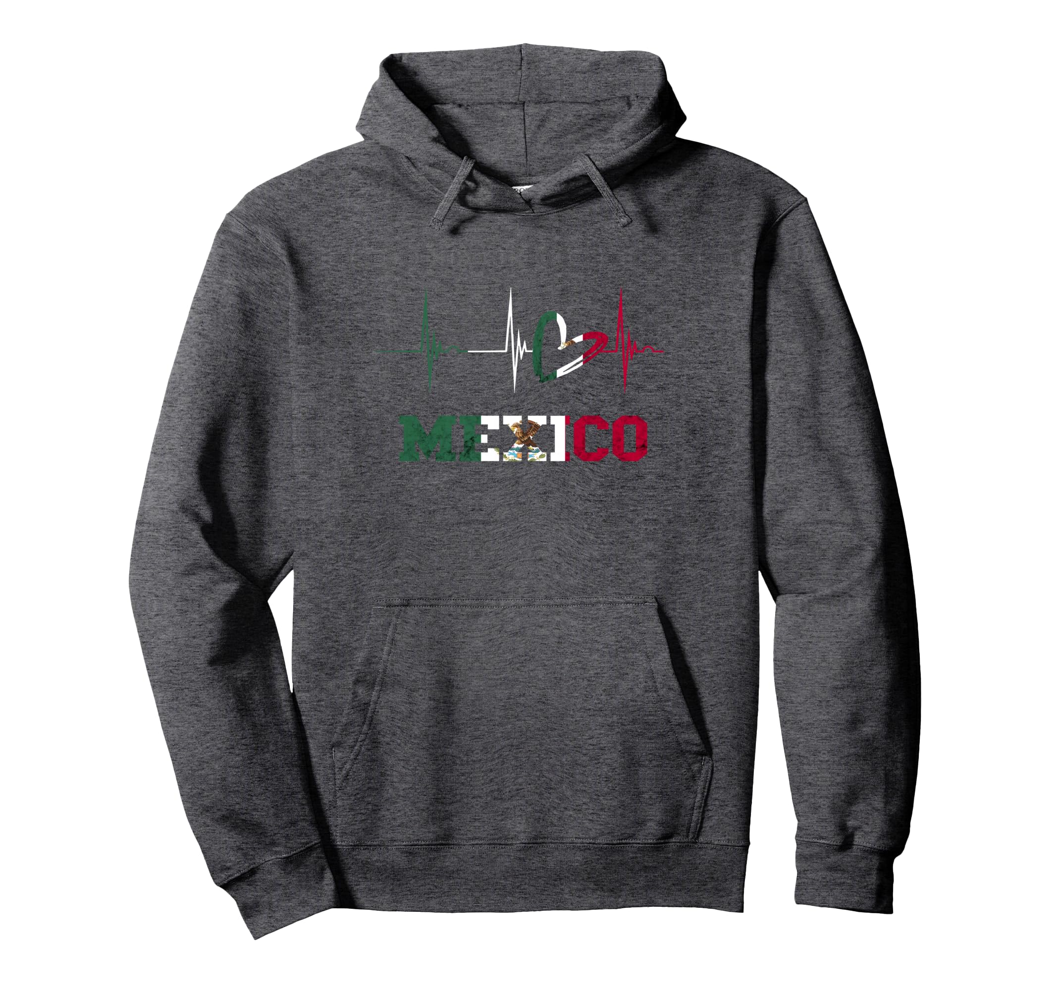 Mexico Heart Heartbeat Ekg Pulse Hoodie - Aesthetic Graphic Unisex - T-Shirt, Sweatshirt, Hoodie