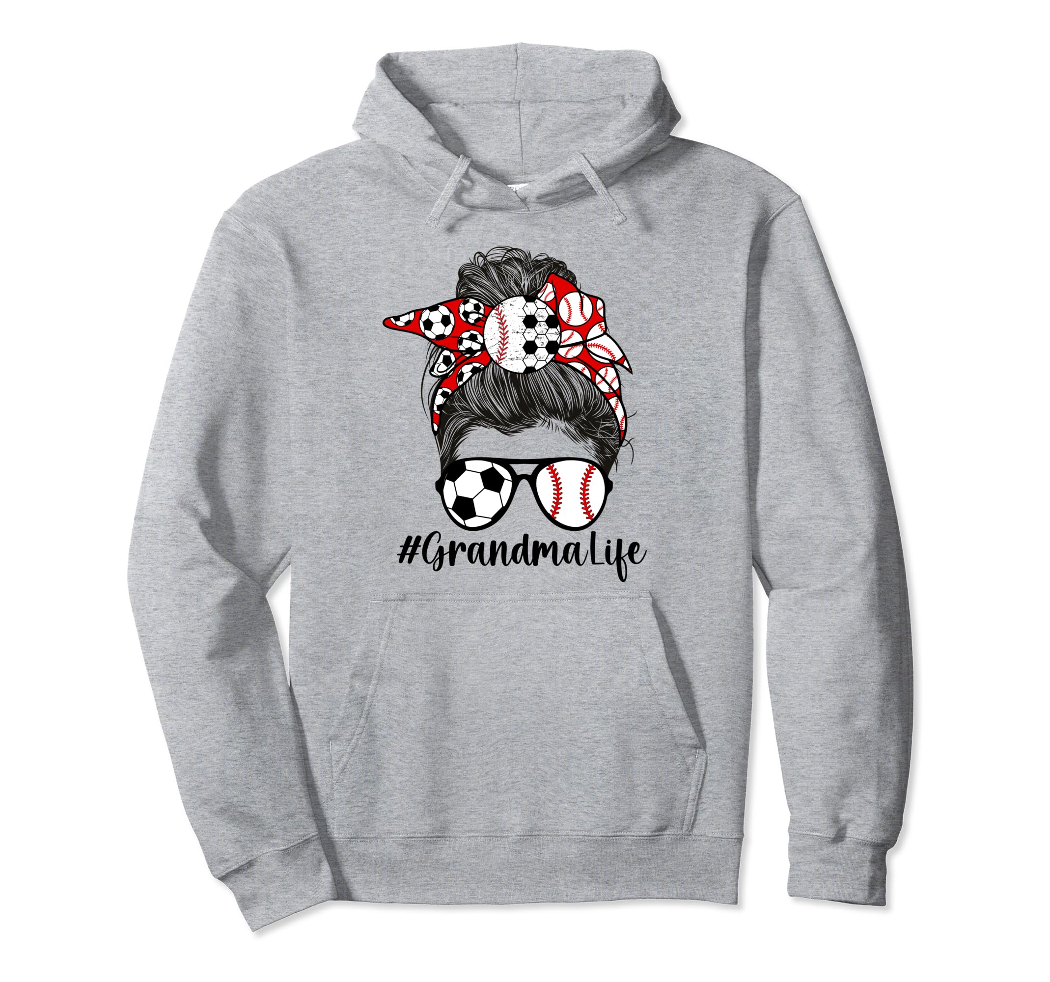 Soccer Baseball Grandma Life Baseball Hoodie - Unique Graphic Unisex - T-Shirt, Sweatshirt, Hoodie