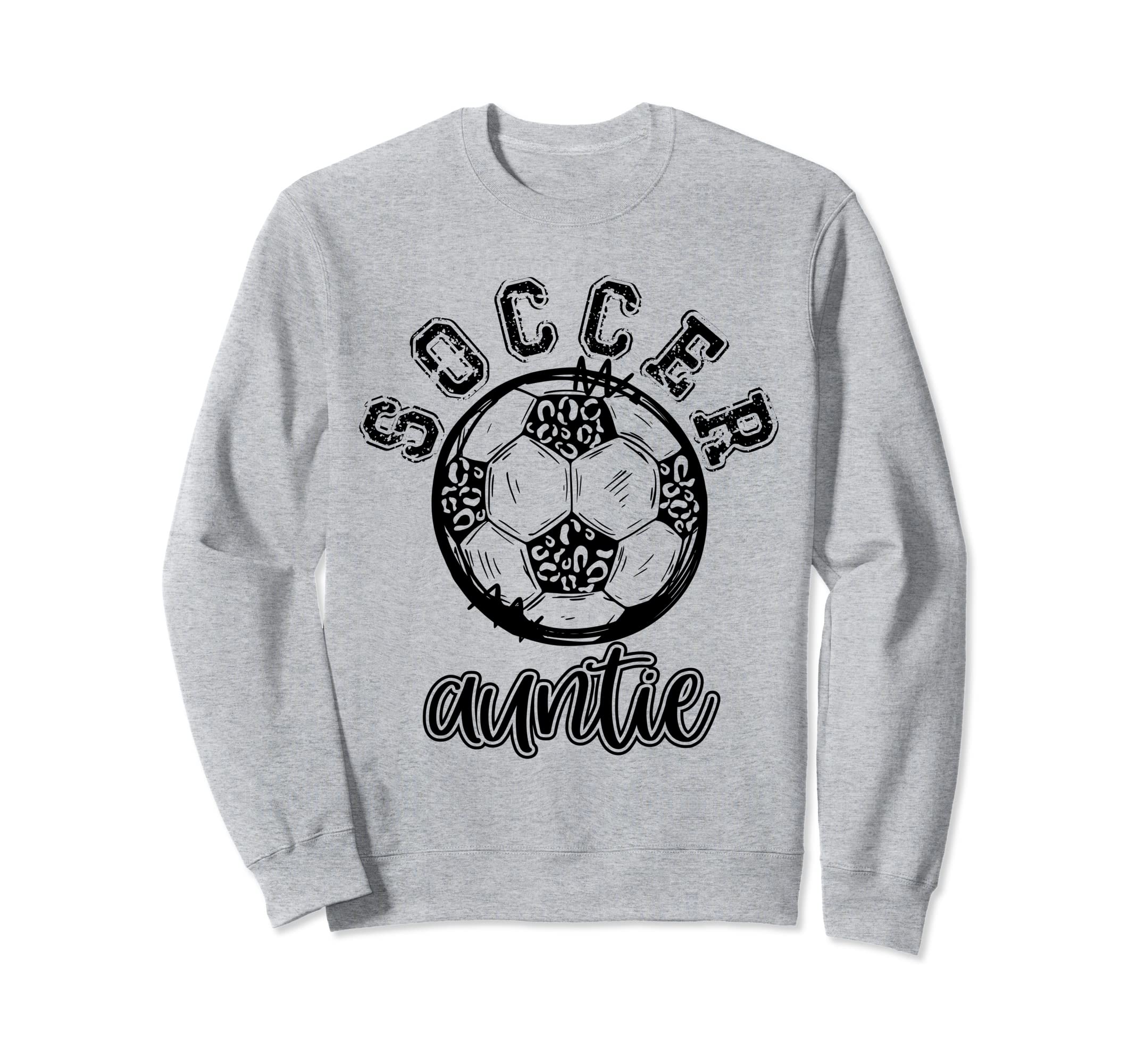 Soccer Auntie Leopard Cheetah Trendy Sweatshirt - Streetwear Style Unisex - T-Shirt, Sweatshirt, Hoodie