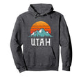 Utah Accessories Distressed 80S Mountains Hoodie - Minimalist Print Unisex - T-Shirt, Sweatshirt, Hoodie