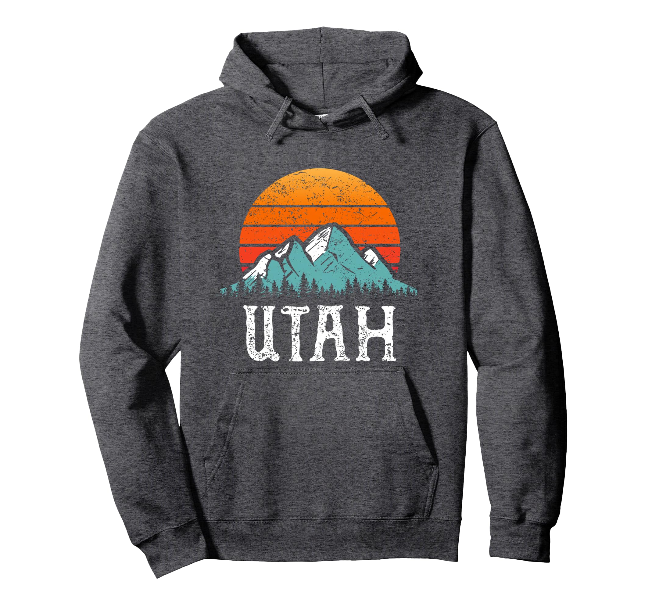 Utah Accessories Distressed 80S Mountains Hoodie - Minimalist Print Unisex - T-Shirt, Sweatshirt, Hoodie