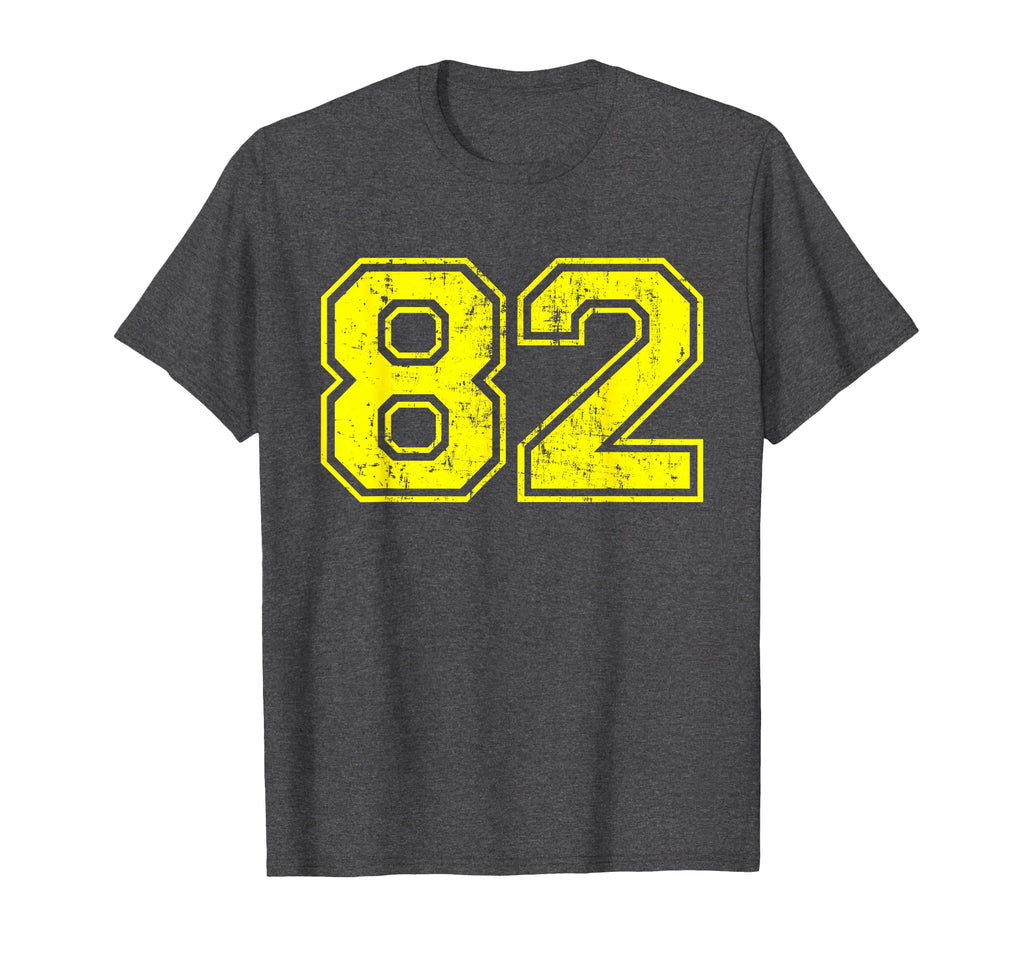 Number 82 Varsity Distressed Sport T-Shirt - Aesthetic Graphic Men Women - T-Shirt, Sweatshirt, Hoodie