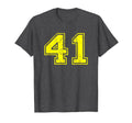 Number 41 Varsity Distressed Sport Team T-Shirt - Graphic Print Men Women - T-Shirt, Sweatshirt, Hoodie