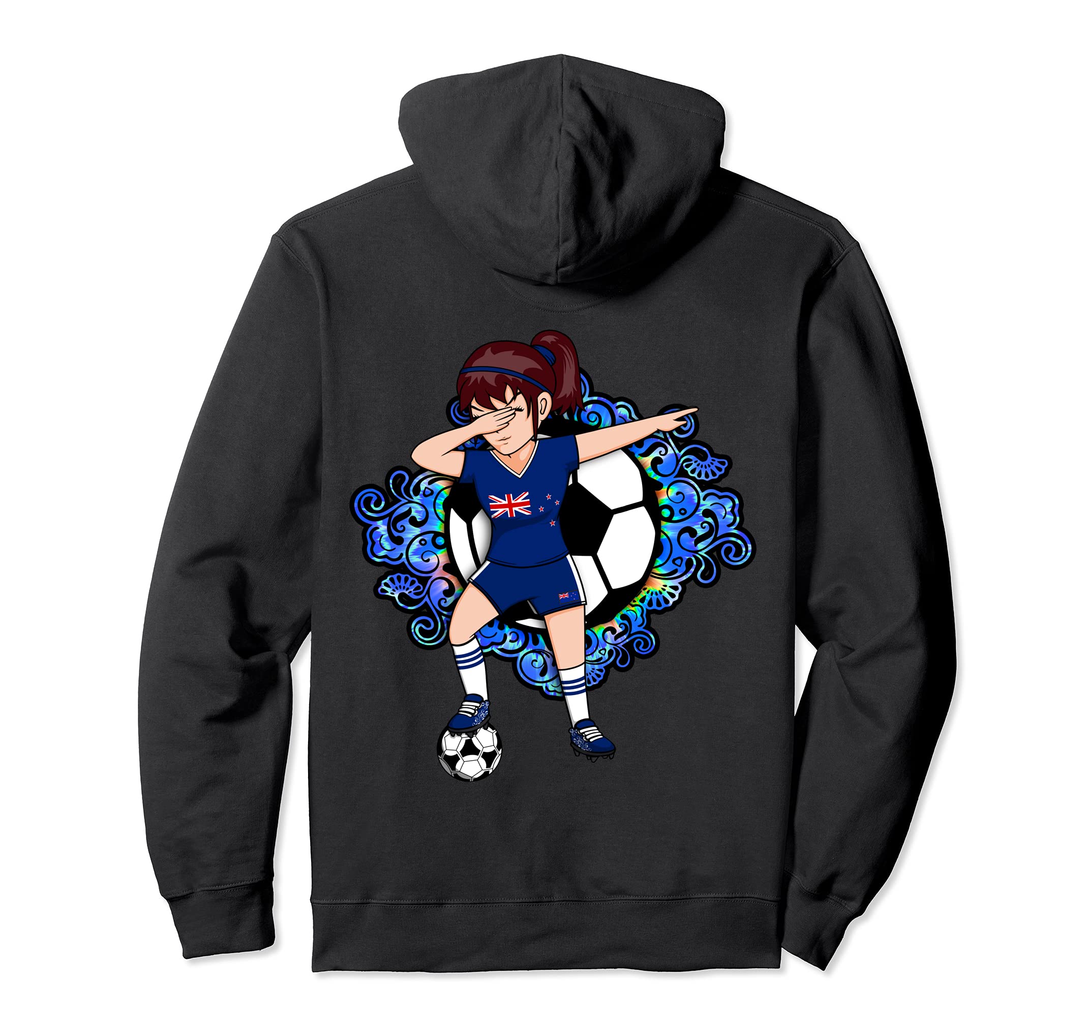 Dabbing Soccer New Zealand Fans Jersey Hoodie - Graphic Print Men Women - T-Shirt, Sweatshirt, Hoodie
