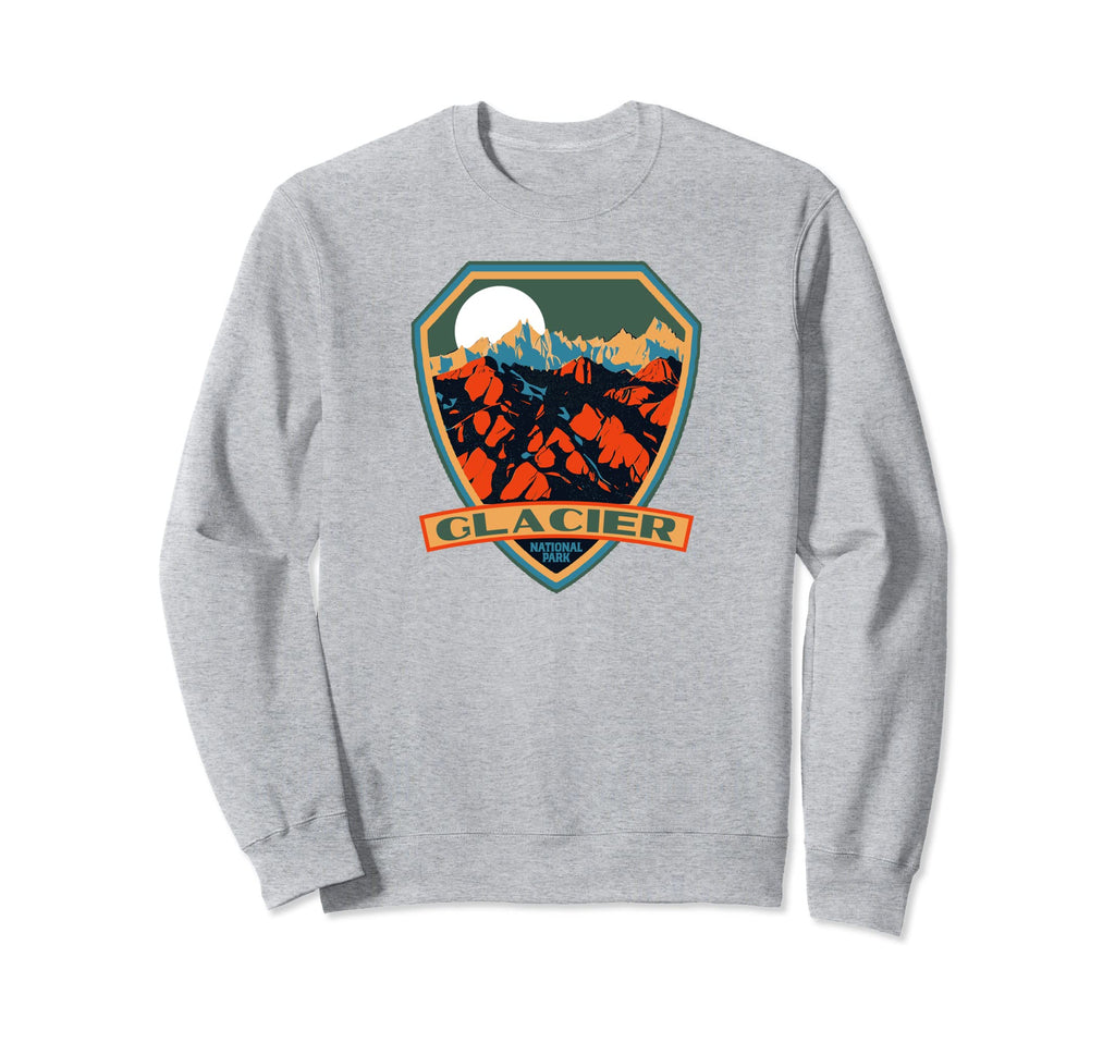 Glacier National Park Wpa Badge Sweatshirt - Trendy Graphic for Adults - T-Shirt, Sweatshirt, Hoodie