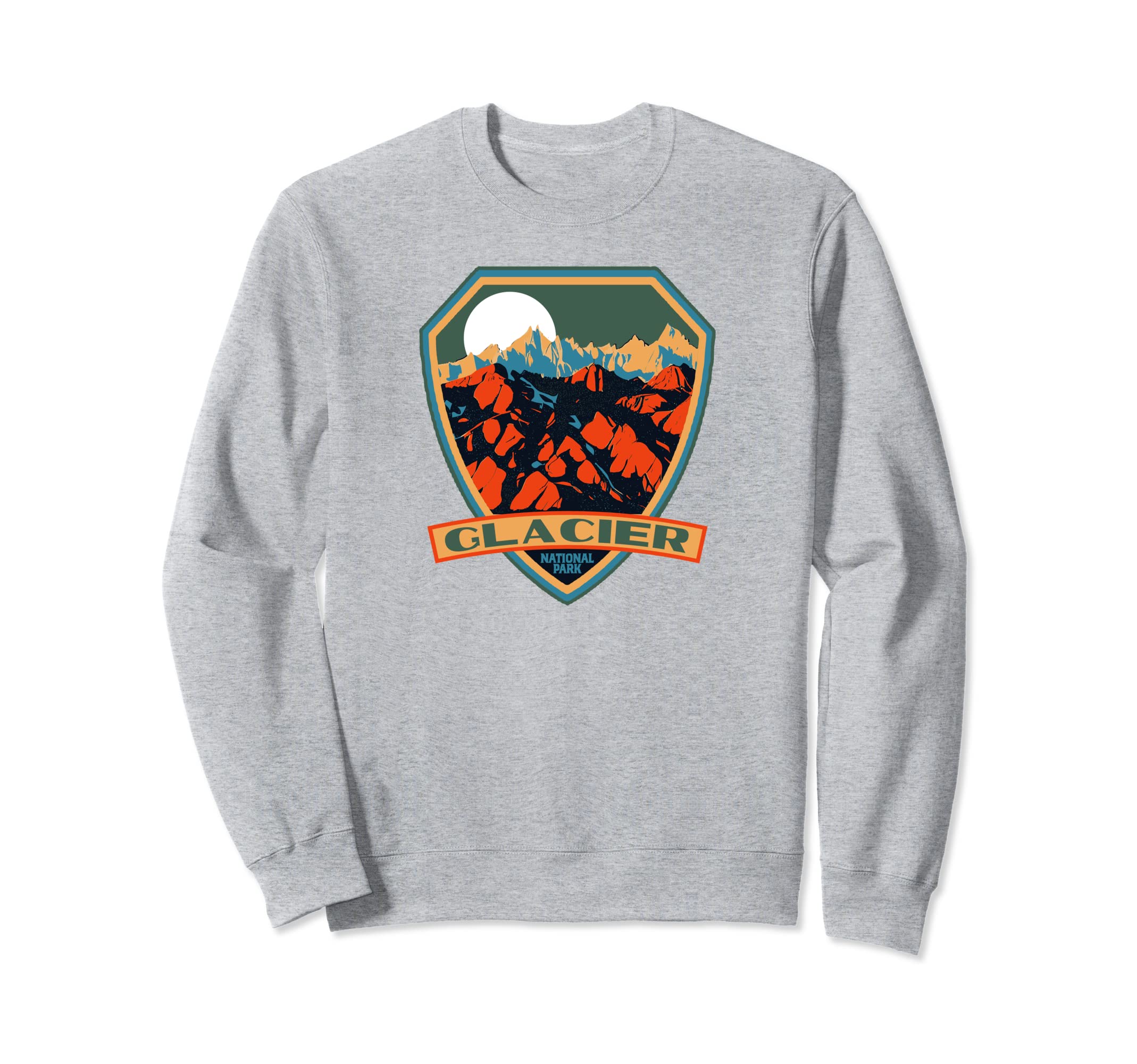 Glacier National Park Wpa Badge Sweatshirt - Trendy Graphic for Adults - T-Shirt, Sweatshirt, Hoodie