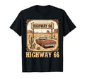Highway 66 Historic Road American Car T-Shirt - Trendy Graphic Unisex - T-Shirt, Sweatshirt, Hoodie