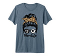 Mom Life Messy Bun Hair Funny Soccer T-Shirt - Casual Everyday Wear Unisex - T-Shirt, Sweatshirt, Hoodie