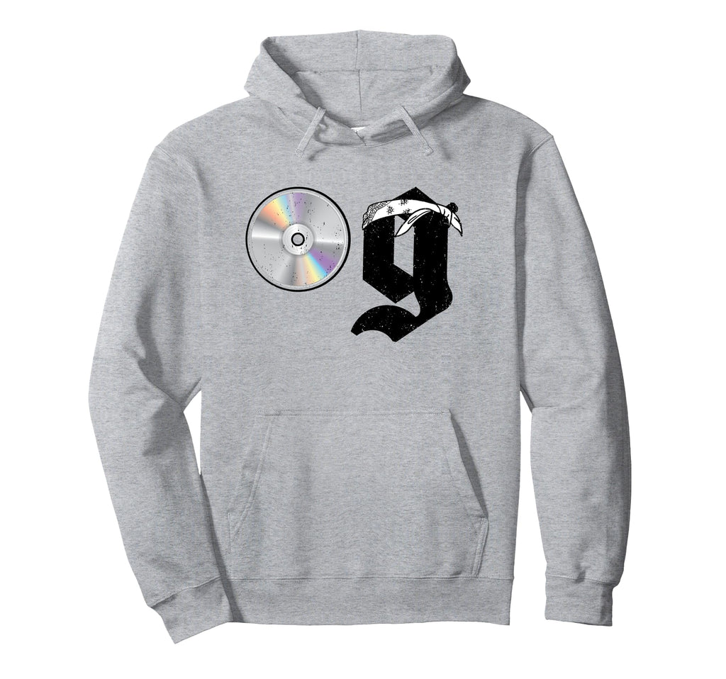 Old School Og Hip Hop Head Vinyl Cds Hoodie - Aesthetic Graphic Unisex - T-Shirt, Sweatshirt, Hoodie