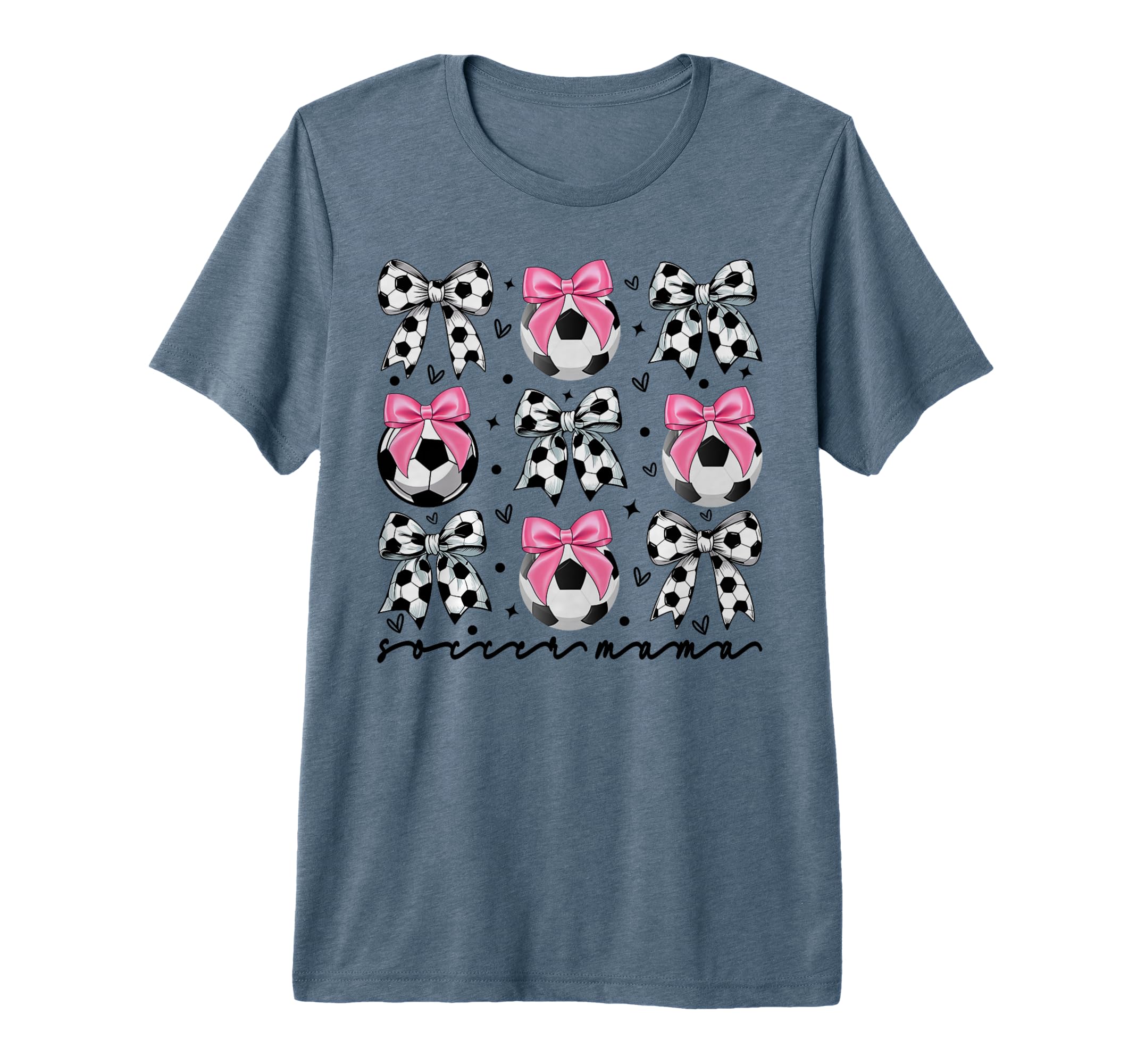 Coquette Soccer Bow Mom Soccer Mama Tri T-Shirt - Graphic Print Unisex - T-Shirt, Sweatshirt, Hoodie