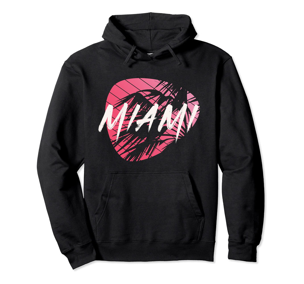 Miami Vaperwave Synthwave 80S Palm Hoodie - Novelty Apparel for Adults - T-Shirt, Sweatshirt, Hoodie