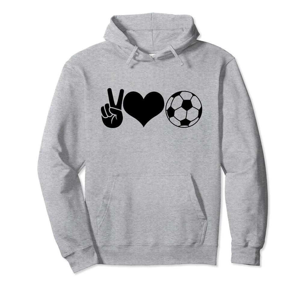 Soccer Peace Love Soccer Player Hoodie - Unique Graphic Men Women - T-Shirt, Sweatshirt, Hoodie