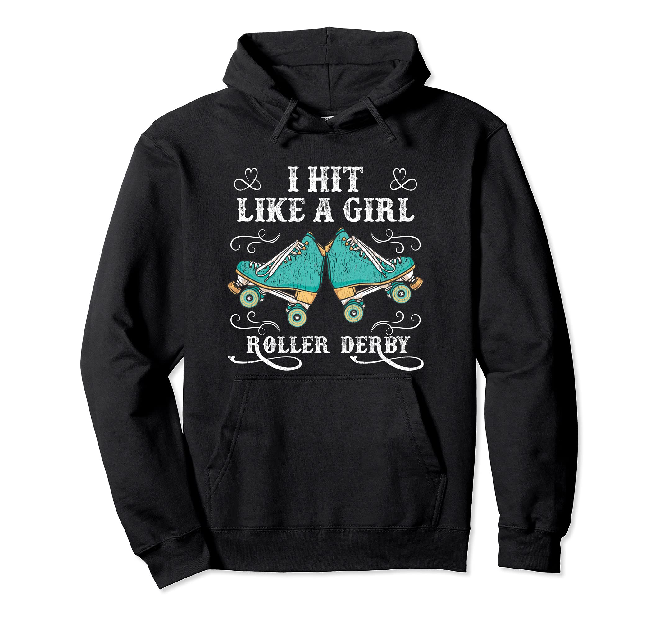 Roller Skates Roller Derby Skater Hoodie - Novelty Apparel Men Women - T-Shirt, Sweatshirt, Hoodie