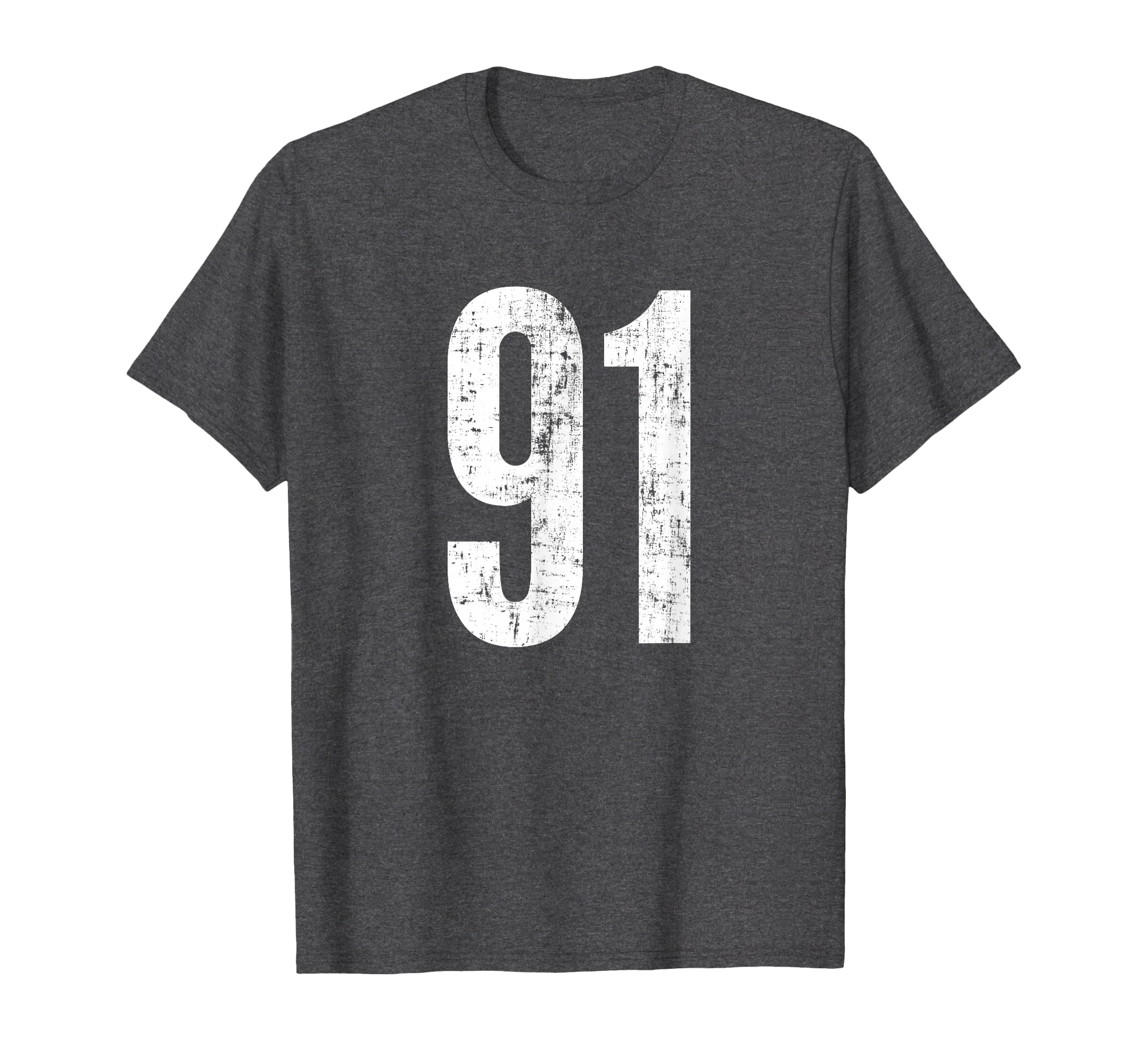 Number 91 Ninety One Distressed Sport T-Shirt - Graphic Print Men Women - T-Shirt, Sweatshirt, Hoodie