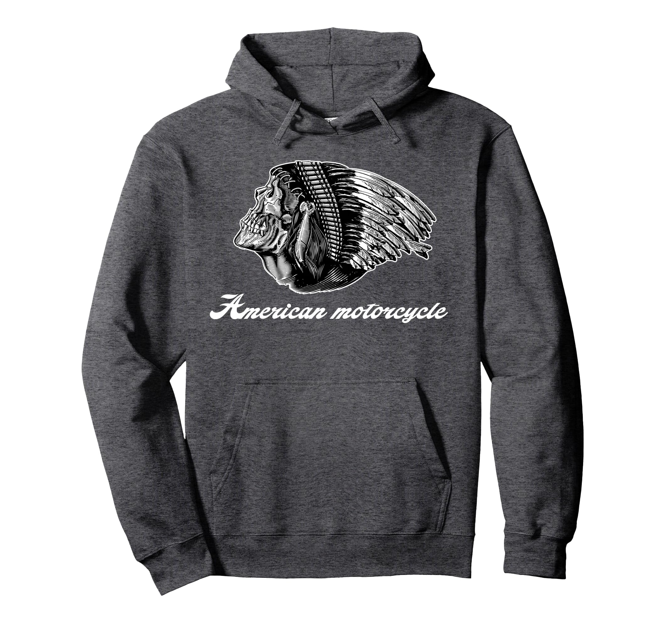 American Motorcycle Skull Native Indian Hoodie - Streetwear Style Unisex - T-Shirt, Sweatshirt, Hoodie