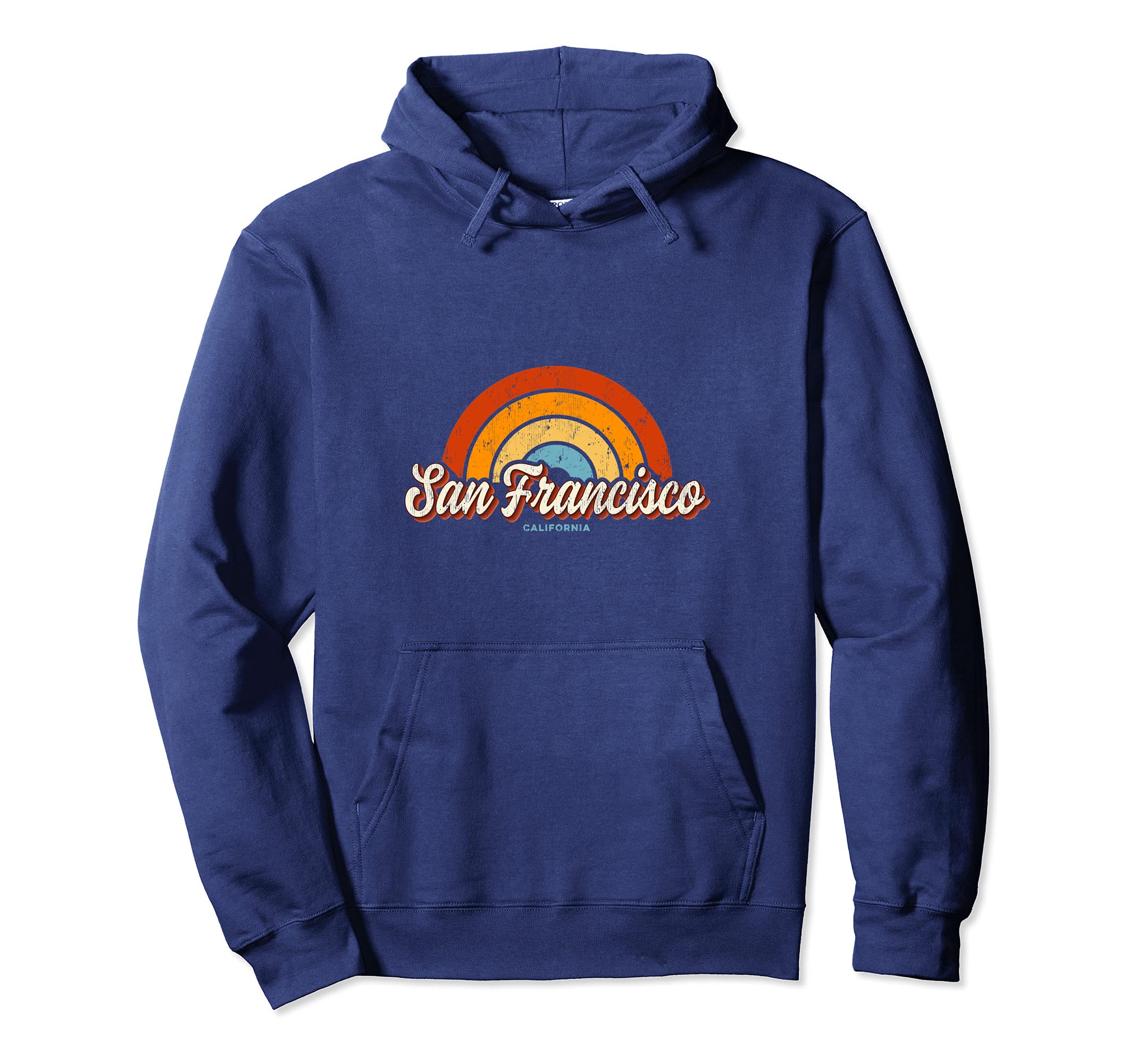 San Francisco California Ca Rainbow 70S Hoodie - Trendy Graphic Unisex - T-Shirt, Sweatshirt, Hoodie