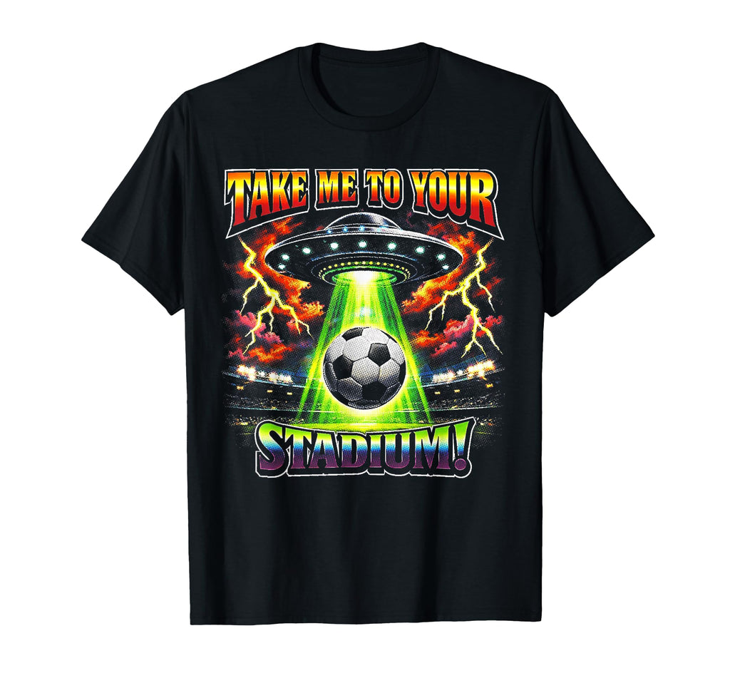 90S Soccer Alien Ufo Funny Soccer T-Shirt - Aesthetic Graphic Unisex - T-Shirt, Sweatshirt, Hoodie