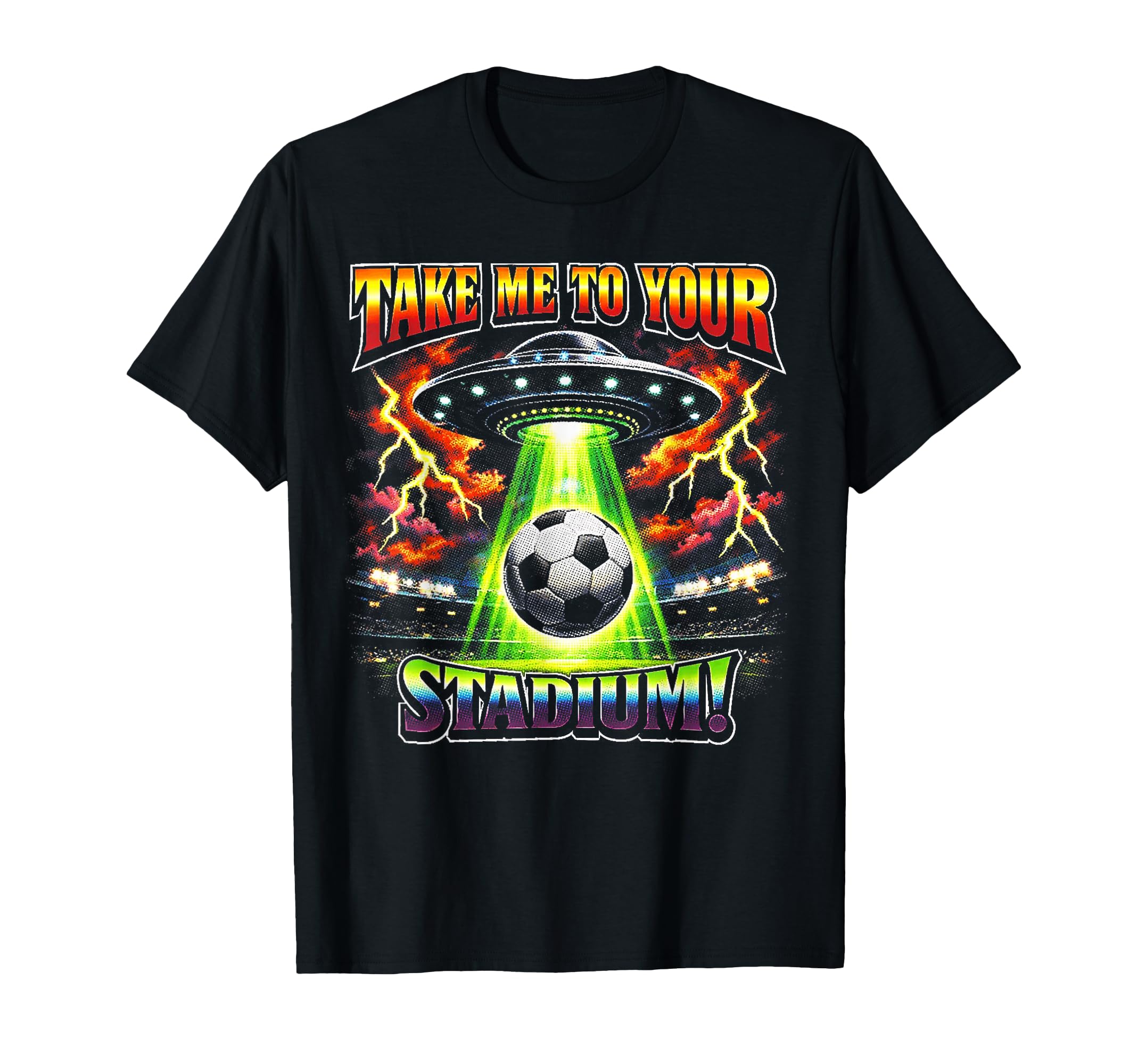 90S Soccer Alien Ufo Funny Soccer T-Shirt - Aesthetic Graphic Unisex - T-Shirt, Sweatshirt, Hoodie