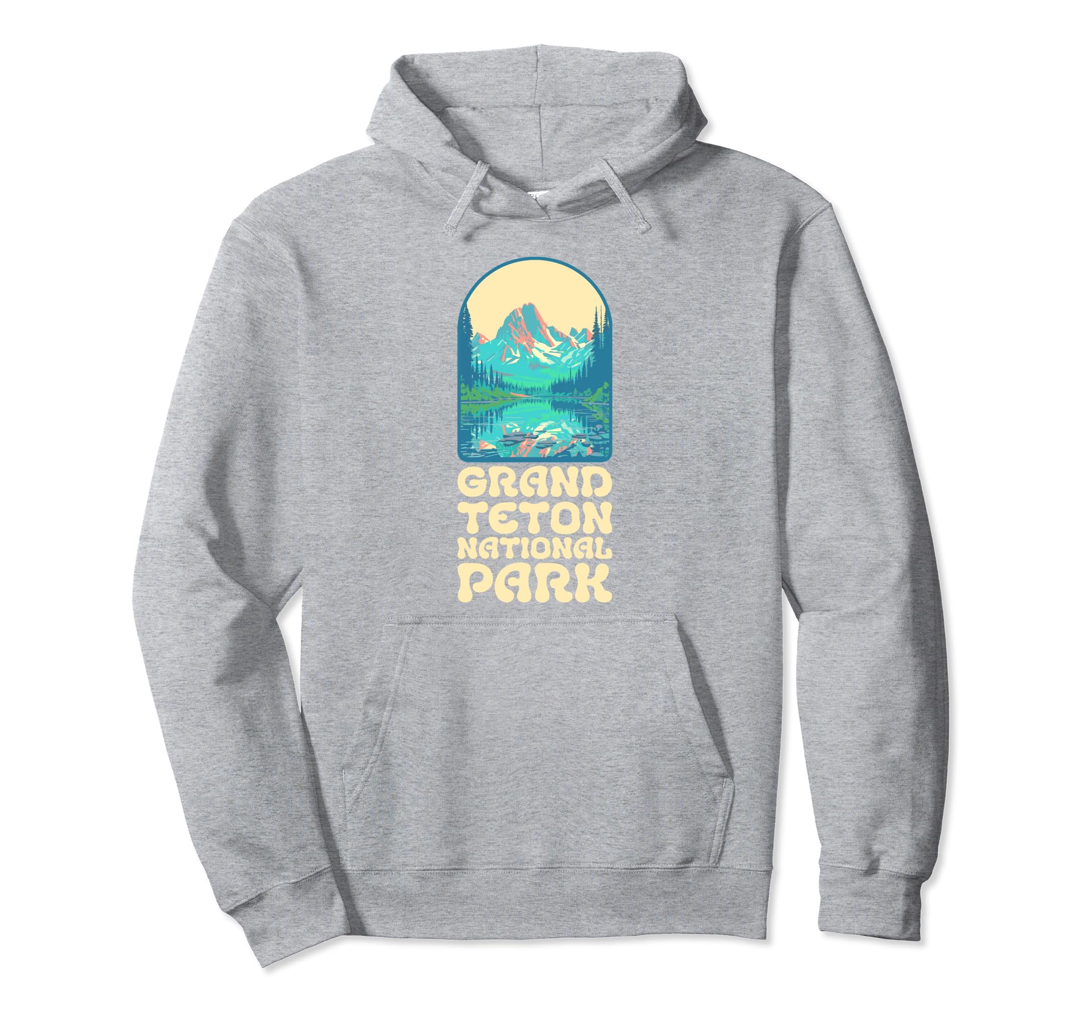 Grand Teton National Park Eighties Vibe Hoodie - Novelty Apparel Unisex - T-Shirt, Sweatshirt, Hoodie