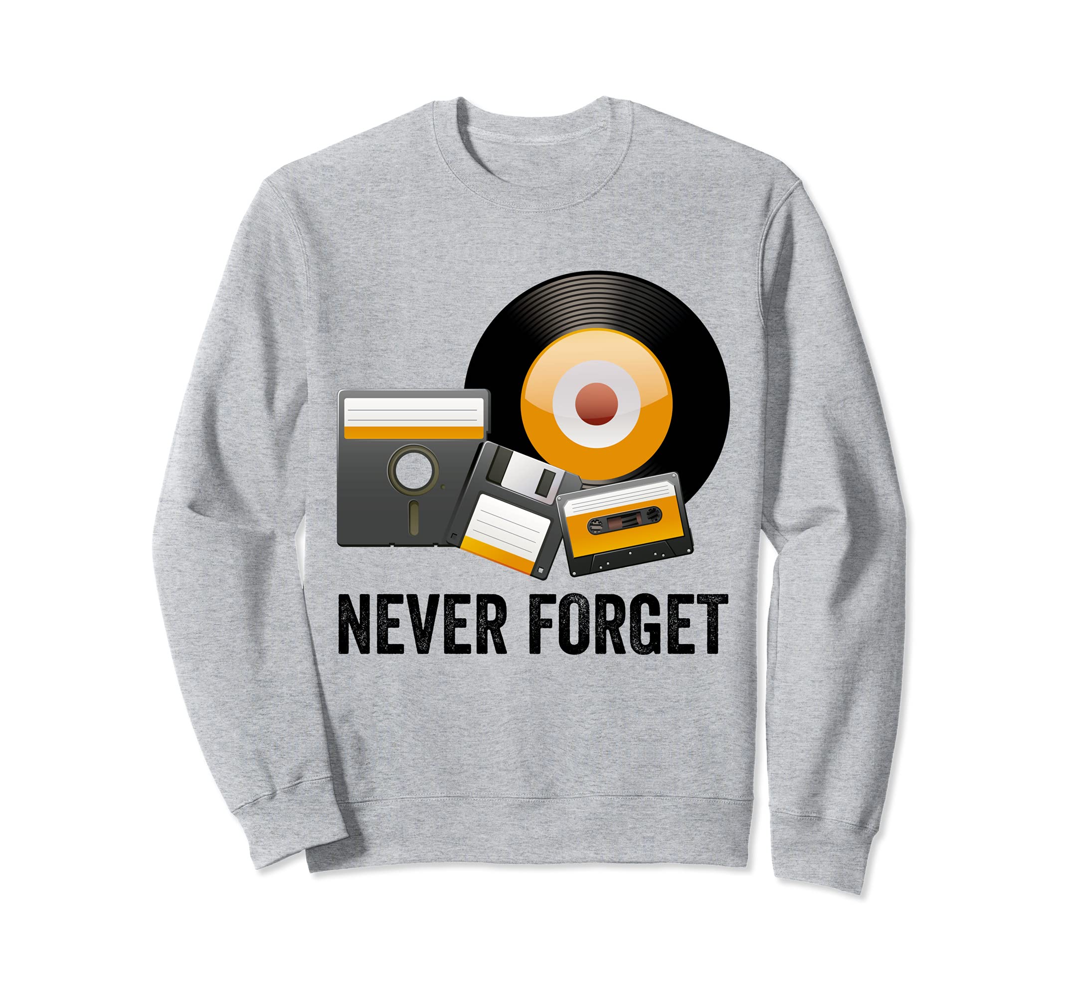 Never Forget Cassette Tape Disk Sweatshirt - Minimalist Print for Adults - T-Shirt, Sweatshirt, Hoodie