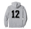 Number 12 Backside 80S 90S Team Jersey Hoodie - Unique Graphic Men Women - T-Shirt, Sweatshirt, Hoodie