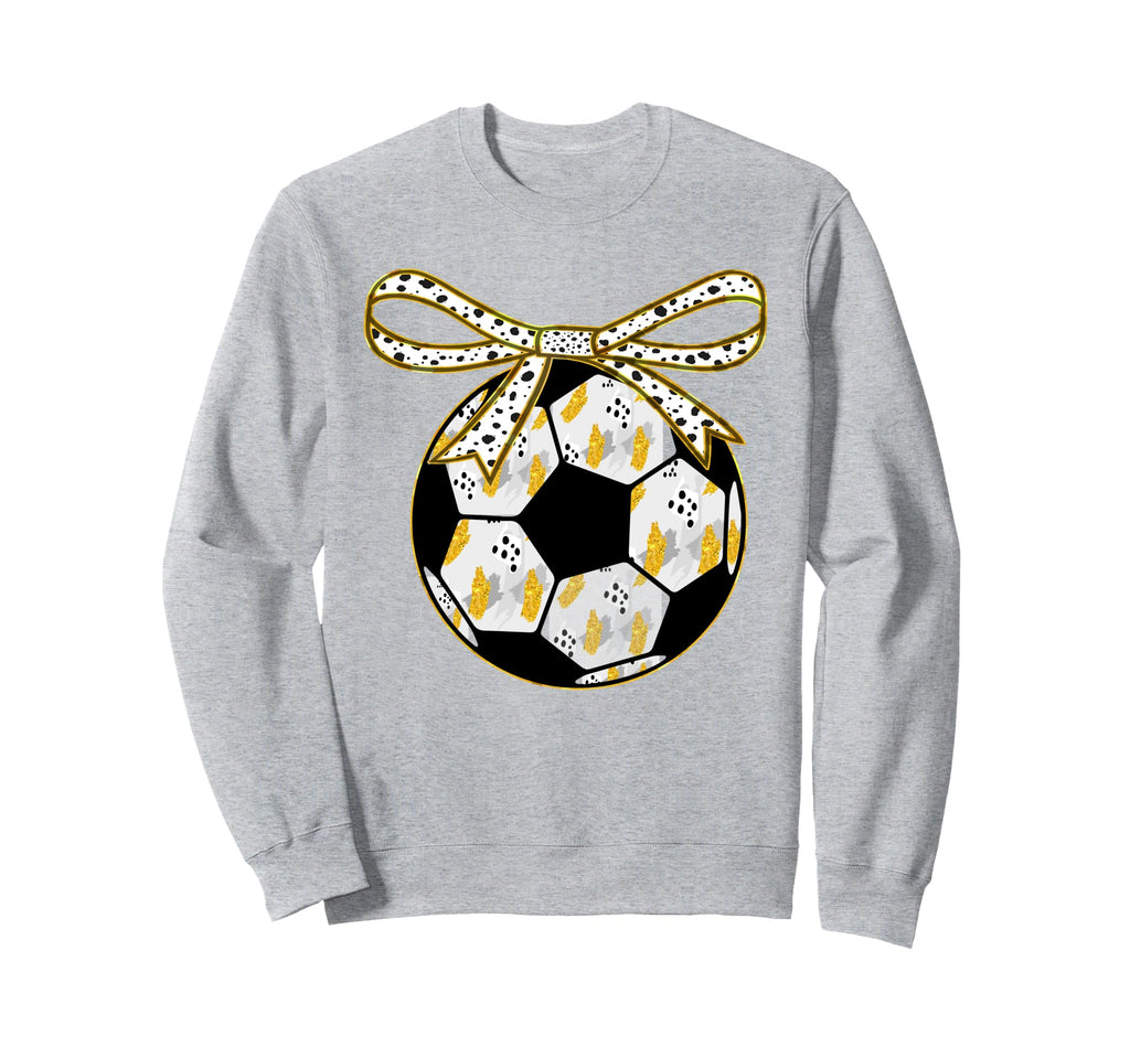 Unique Soccer Ball Pattern Bow Sweatshirt - Novelty Apparel for Adults - T-Shirt, Sweatshirt, Hoodie