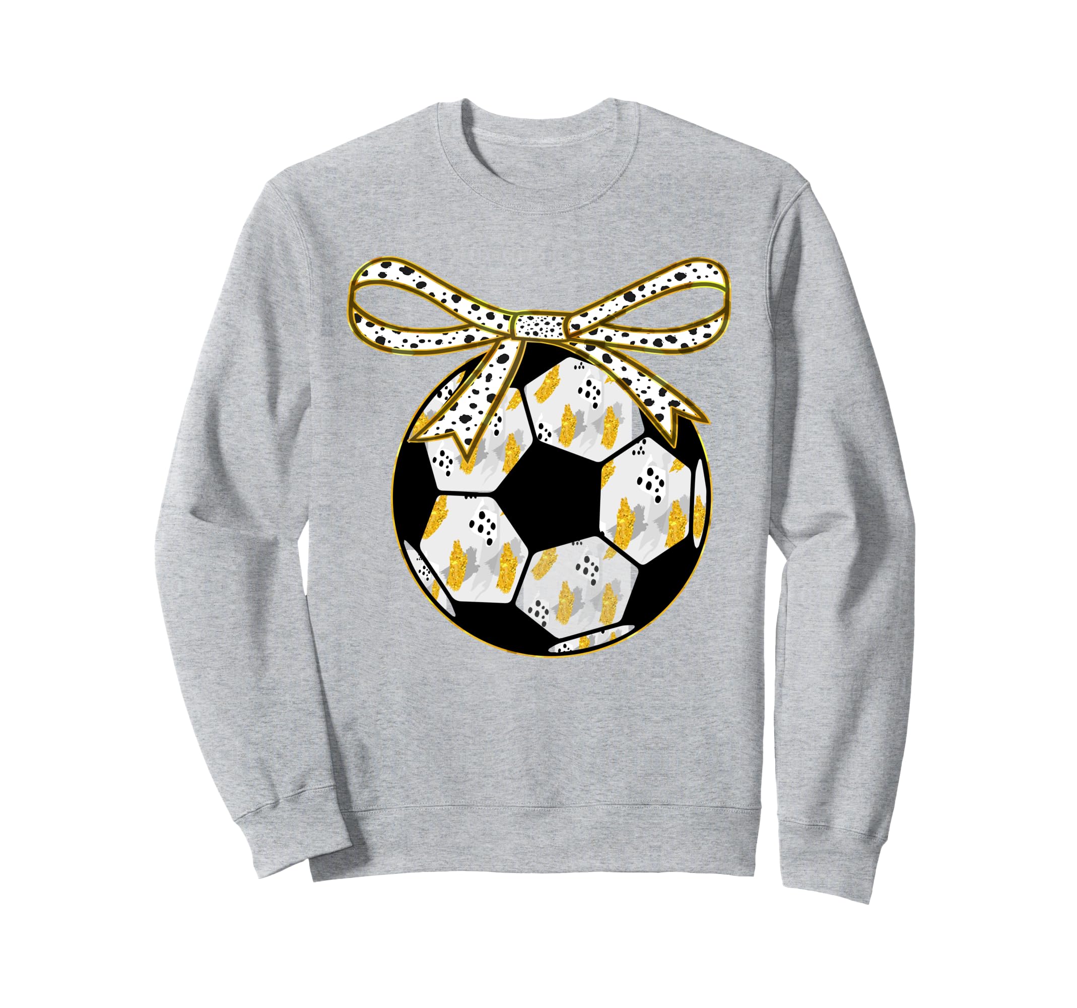 Unique Soccer Ball Pattern Bow Sweatshirt - Novelty Apparel for Adults - T-Shirt, Sweatshirt, Hoodie