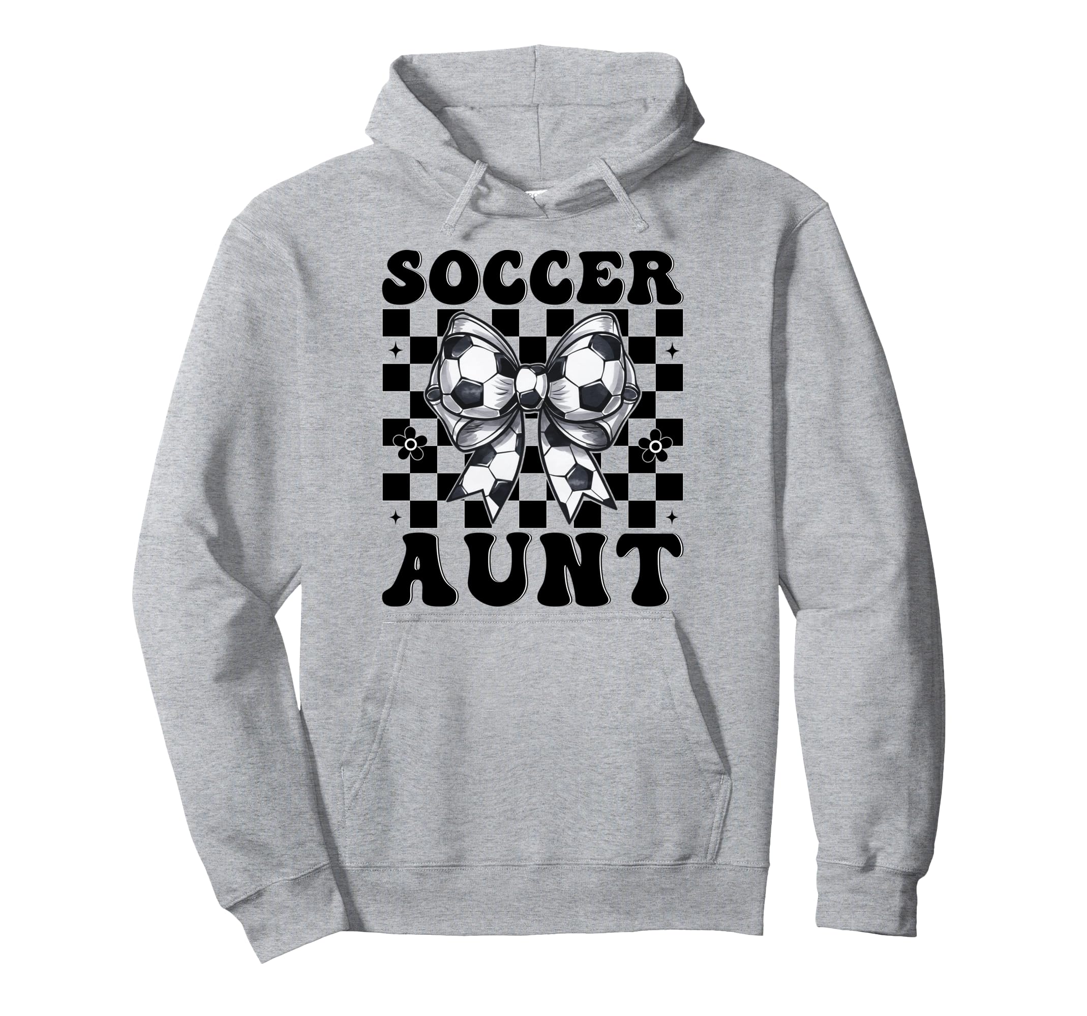 Soccer Aunt Soccer Auntie Coquette Bow Hoodie - Unique Graphic for Adults - T-Shirt, Sweatshirt, Hoodie