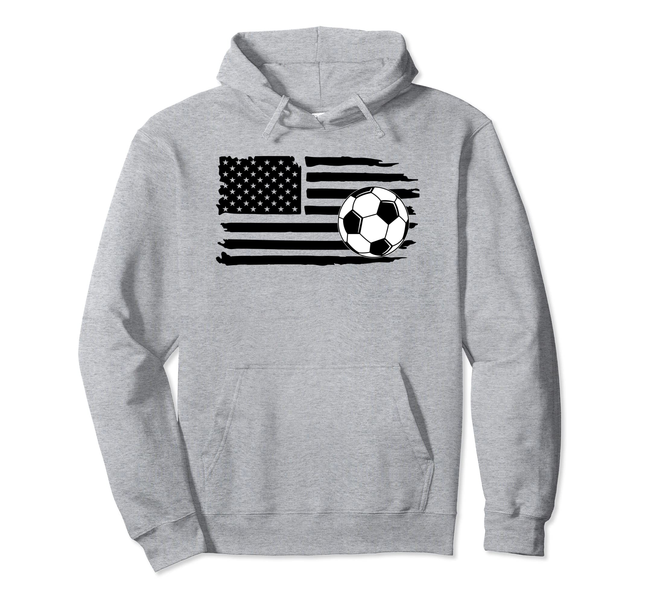 Distressed American Flag Soccer Ball Usa Hoodie - Trendy Graphic Unisex - T-Shirt, Sweatshirt, Hoodie