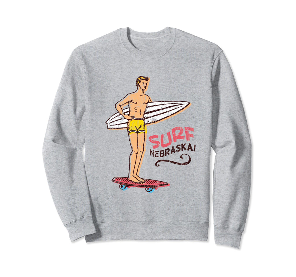 Surf Nebraska Surfboard 60S 70S Sweatshirt - Streetwear Style for Adults - T-Shirt, Sweatshirt, Hoodie