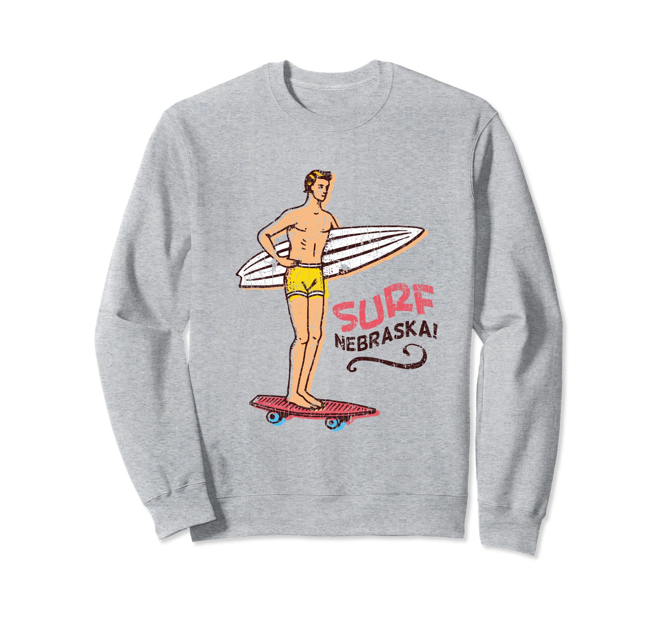 Surf Nebraska Surfboard 60S 70S Sweatshirt - Streetwear Style for Adults - T-Shirt, Sweatshirt, Hoodie