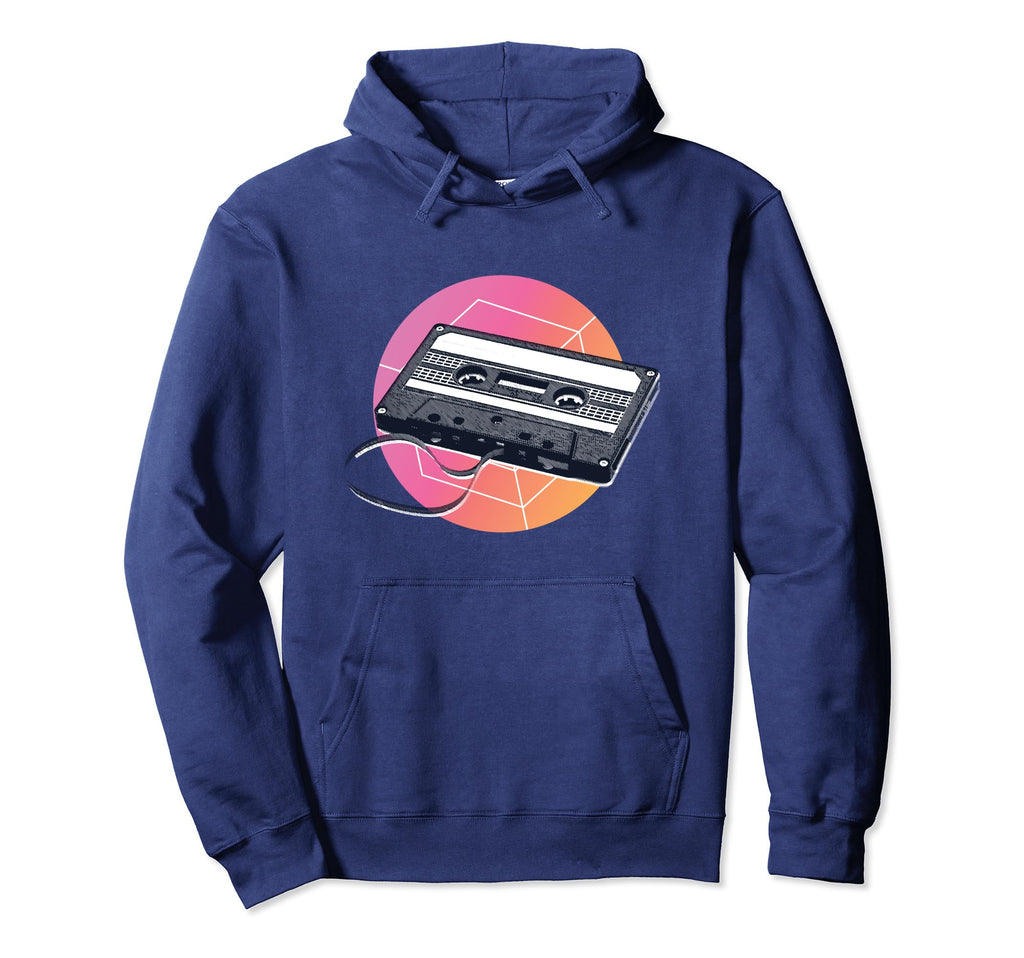 Sunset Audio Cassette Tape Mixtape Hoodie - Fun Novelty Design Men Women - T-Shirt, Sweatshirt, Hoodie