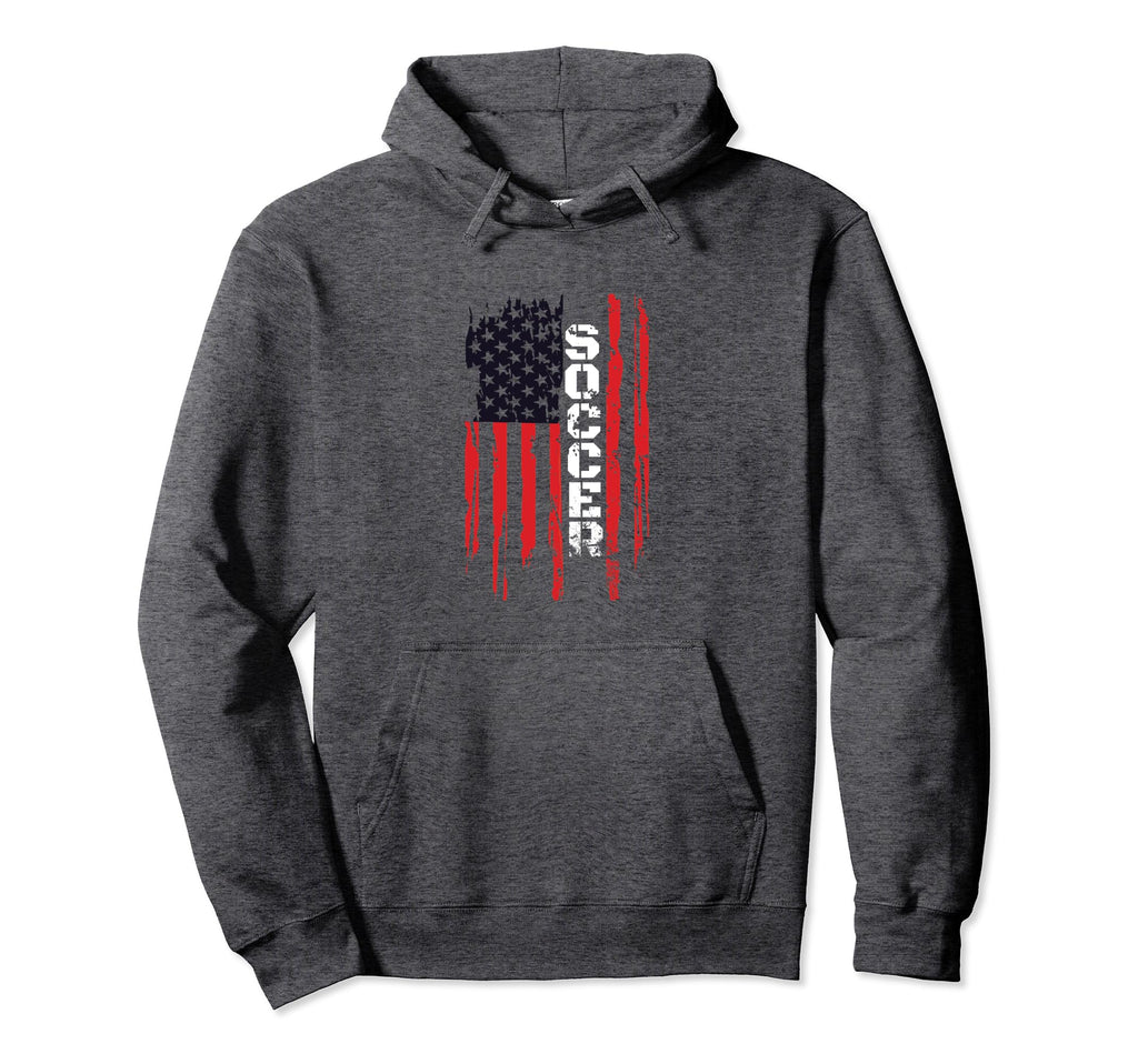 American Flag Soccer Rustic Hoodie - Casual Everyday Wear Unisex - T-Shirt, Sweatshirt, Hoodie