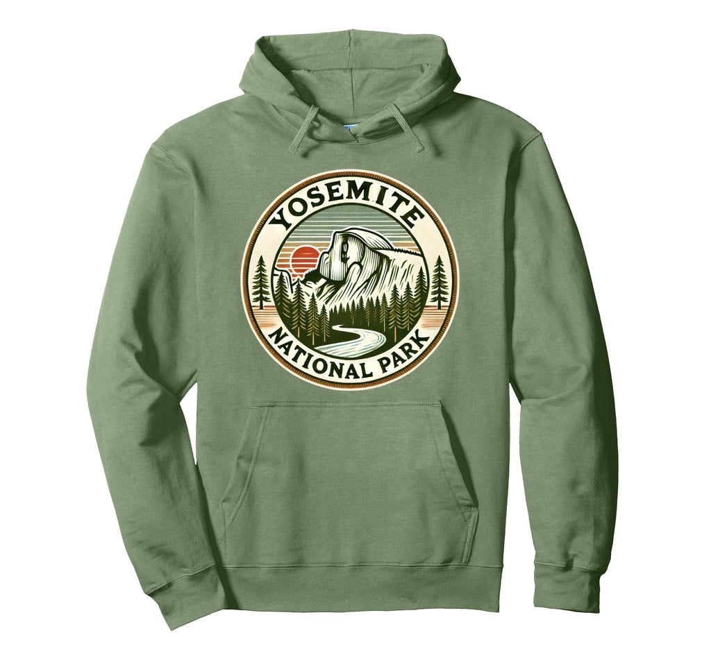 Yosemite National Park Mountain Travel Art Hoodie - Trendy Graphic Unisex - T-Shirt, Sweatshirt, Hoodie